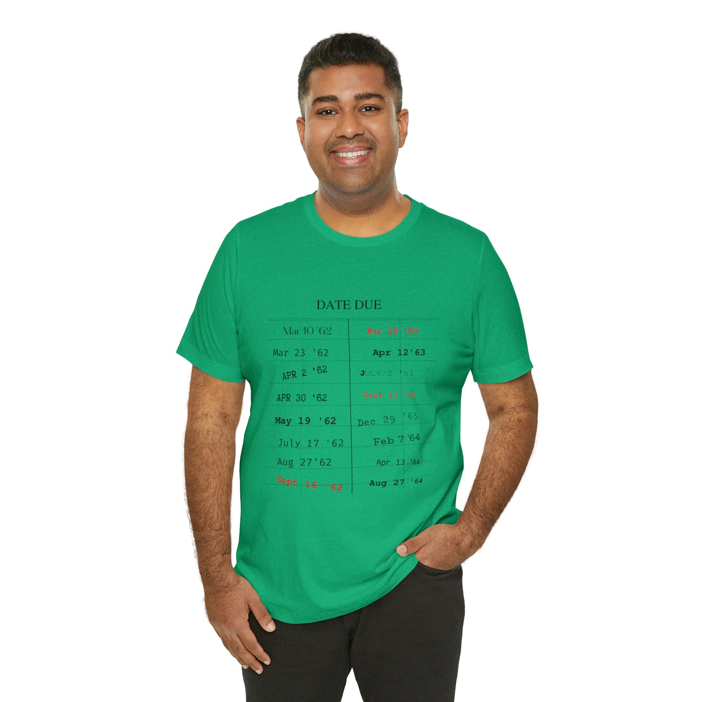 Date Due Library Checkout Overdue Teacher Read Reading Love Little Retro Vintage Nostalgia Short-Sleeve Unisex T-Shirt