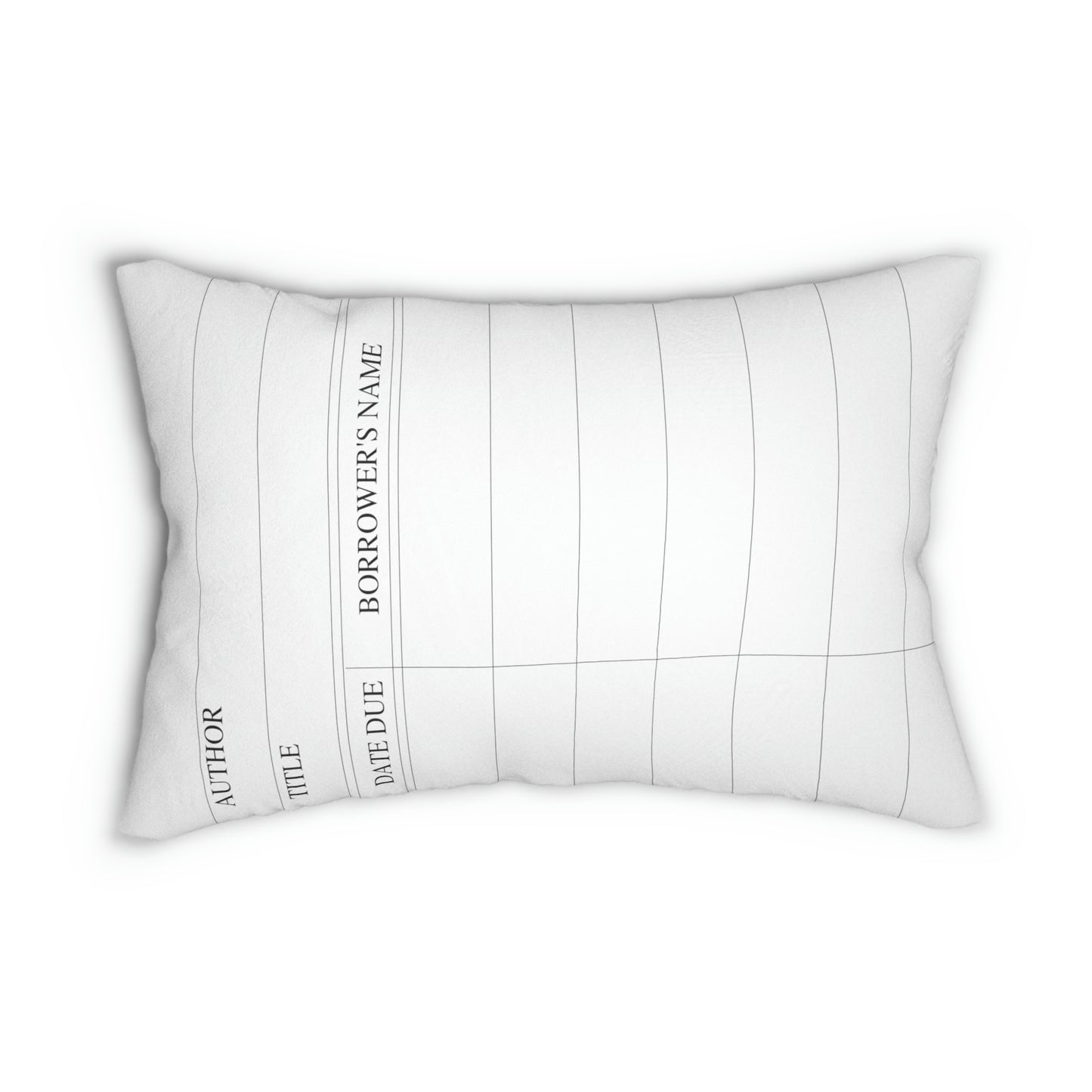 Library Card Pillow, Book Lover, Librarian Gift, Bookish, Reader, Bookworm, White