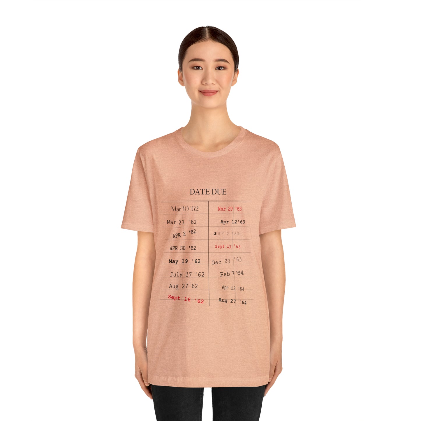 Date Due Library Checkout Overdue Teacher Read Reading Love Little Retro Vintage Nostalgia Short-Sleeve Unisex T-Shirt