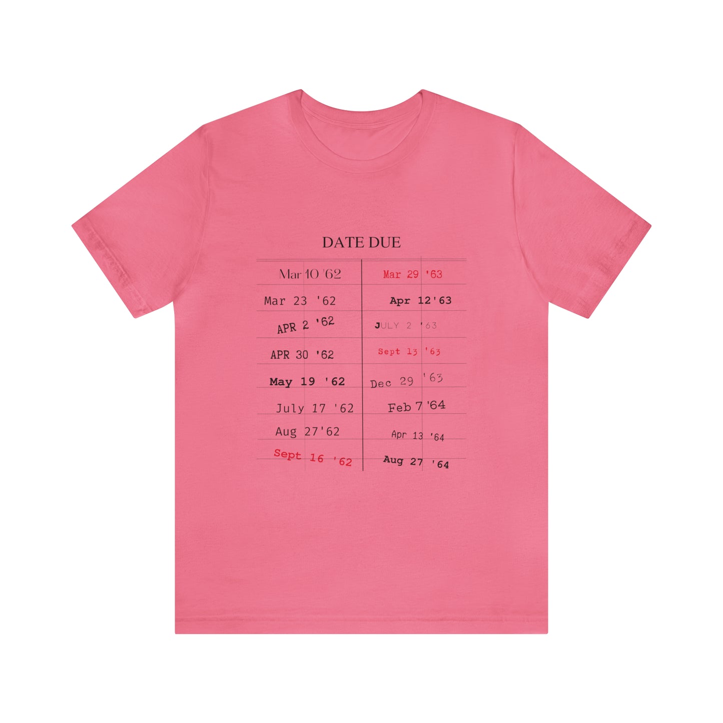 Date Due Library Checkout Overdue Teacher Read Reading Love Little Retro Vintage Nostalgia Short-Sleeve Unisex T-Shirt