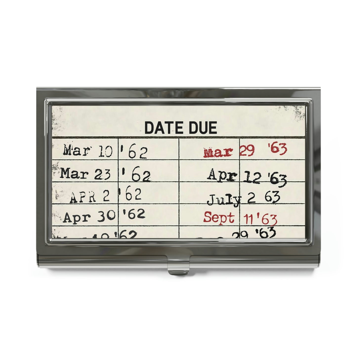 Vintage Library Due Date Card Business Card Case, Book Business Card Holder, Bibiophile, Book Lovers Gift, Retro Gift