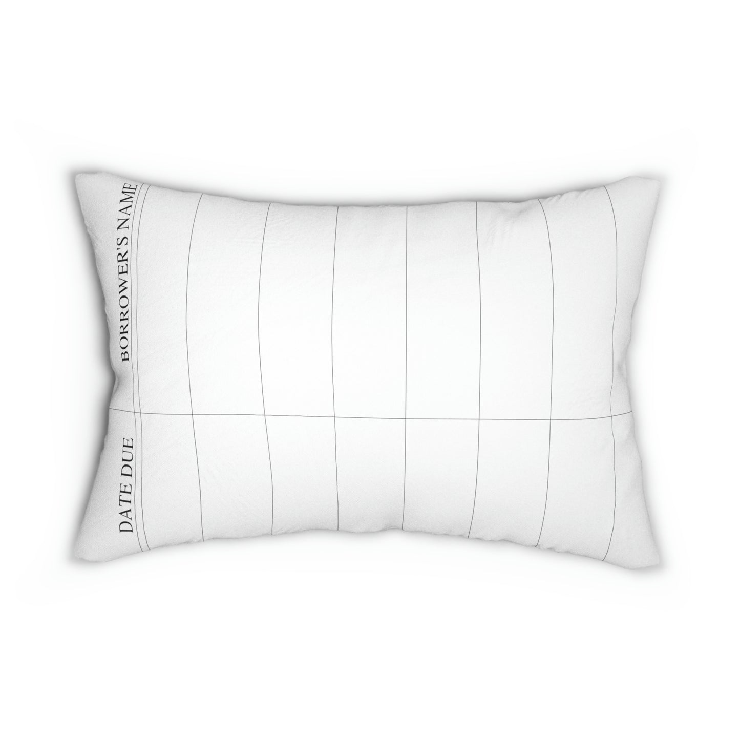 Library Card Pillow, Book Lover, Librarian Gift, Bookish, Reader, Bookworm, White