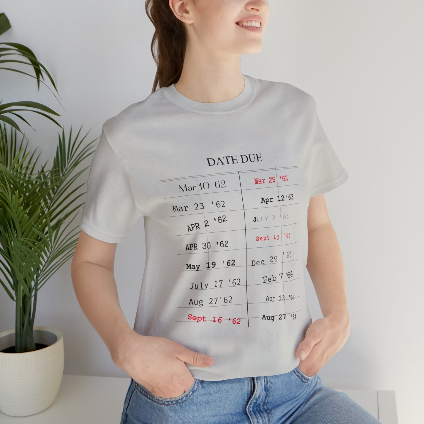 Date Due Library Checkout Overdue Teacher Read Reading Love Little Retro Vintage Nostalgia Short-Sleeve Unisex T-Shirt