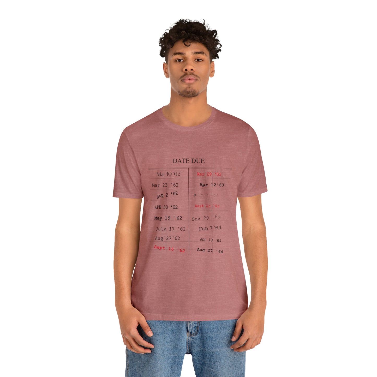 Date Due Library Checkout Overdue Teacher Read Reading Love Little Retro Vintage Nostalgia Short-Sleeve Unisex T-Shirt
