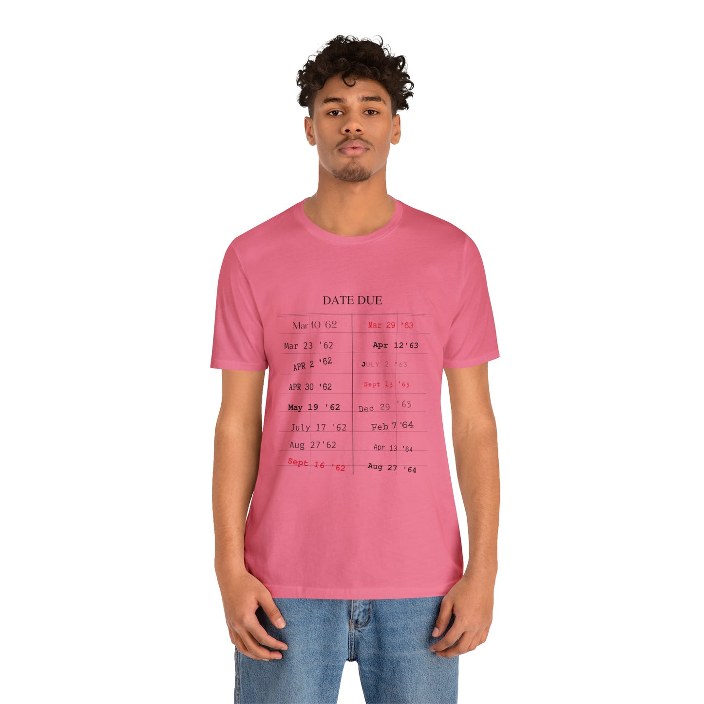 Date Due Library Checkout Overdue Teacher Read Reading Love Little Retro Vintage Nostalgia Short-Sleeve Unisex T-Shirt