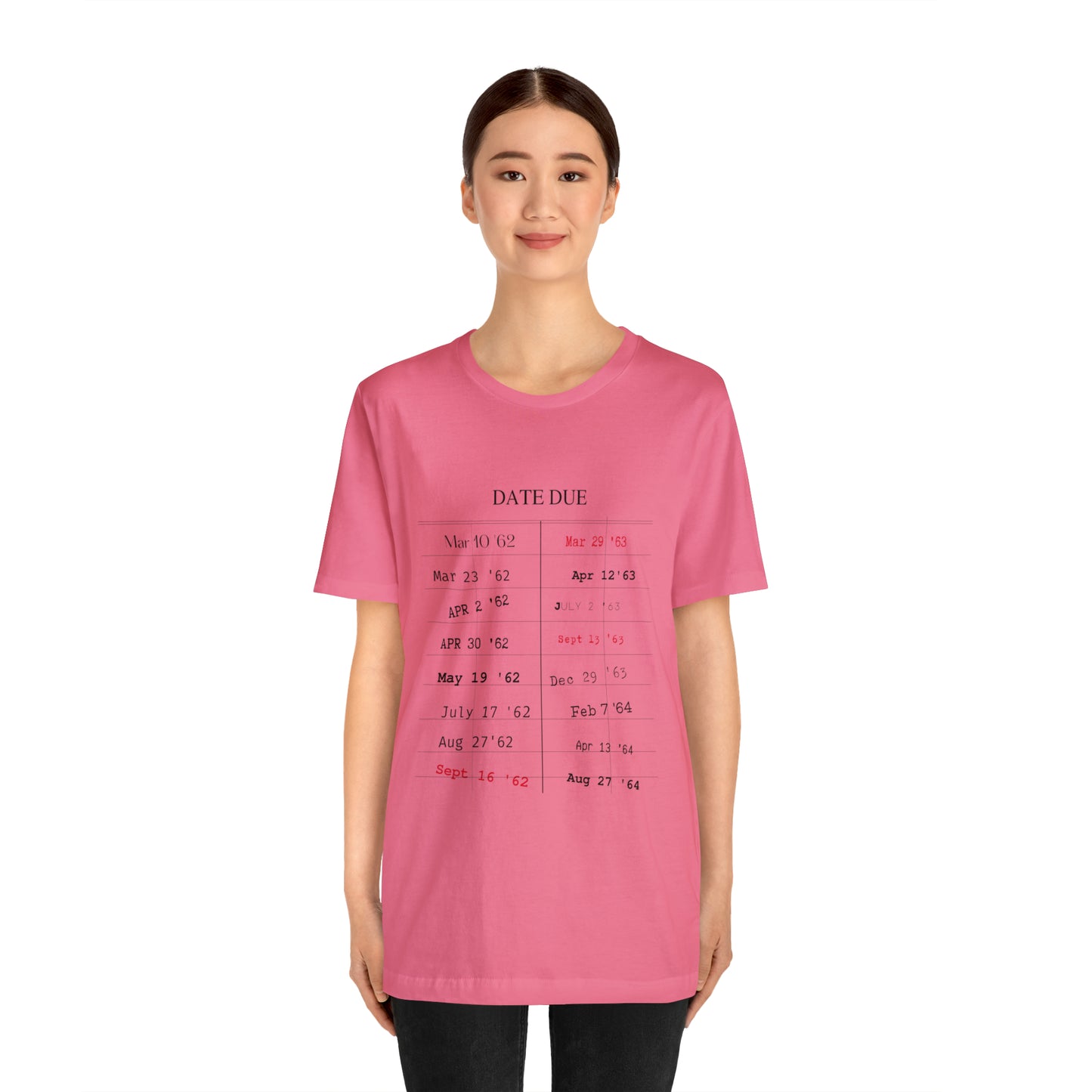 Date Due Library Checkout Overdue Teacher Read Reading Love Little Retro Vintage Nostalgia Short-Sleeve Unisex T-Shirt