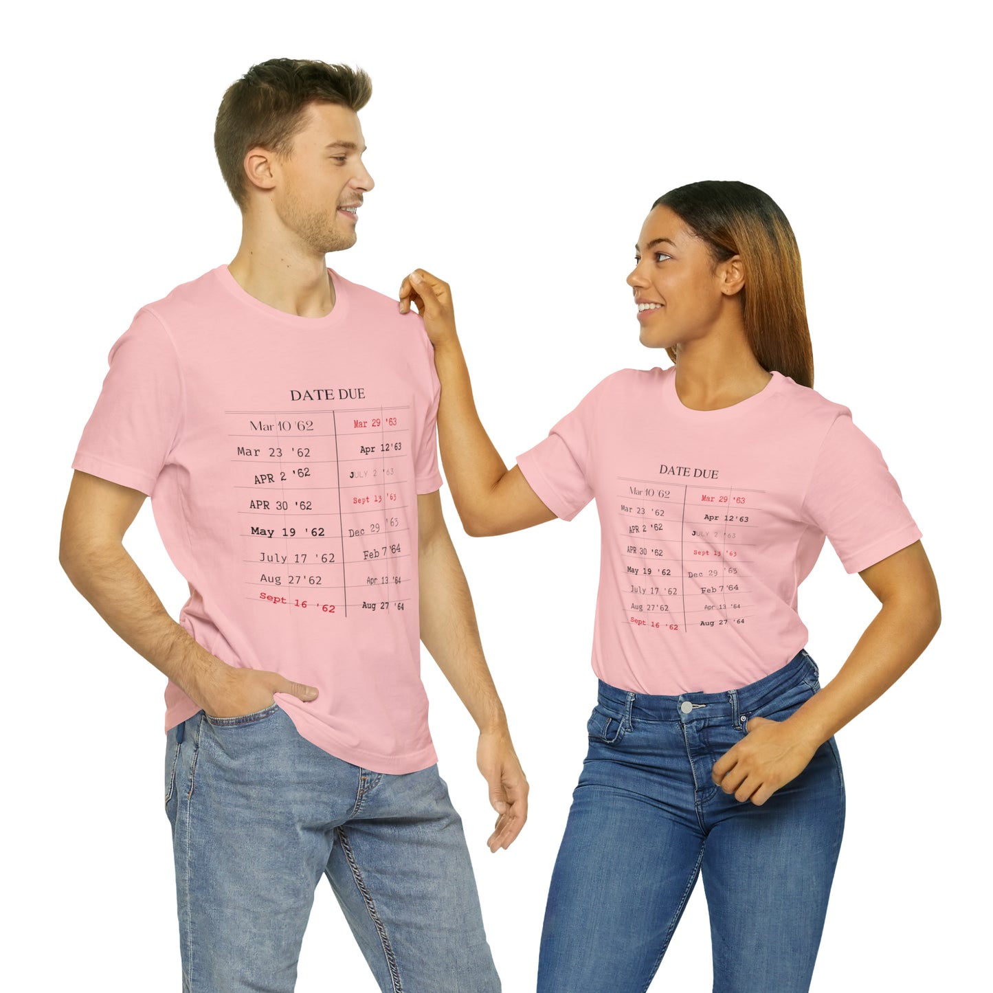 Date Due Library Checkout Overdue Teacher Read Reading Love Little Retro Vintage Nostalgia Short-Sleeve Unisex T-Shirt