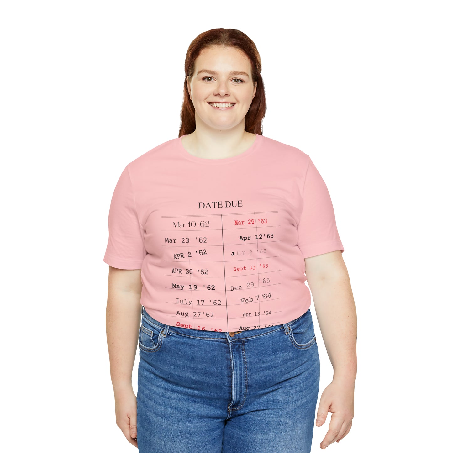 Date Due Library Checkout Overdue Teacher Read Reading Love Little Retro Vintage Nostalgia Short-Sleeve Unisex T-Shirt