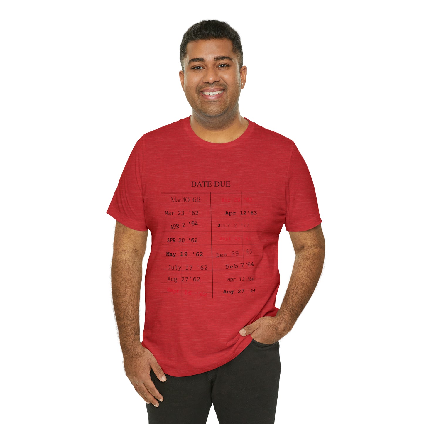 Date Due Library Checkout Overdue Teacher Read Reading Love Little Retro Vintage Nostalgia Short-Sleeve Unisex T-Shirt