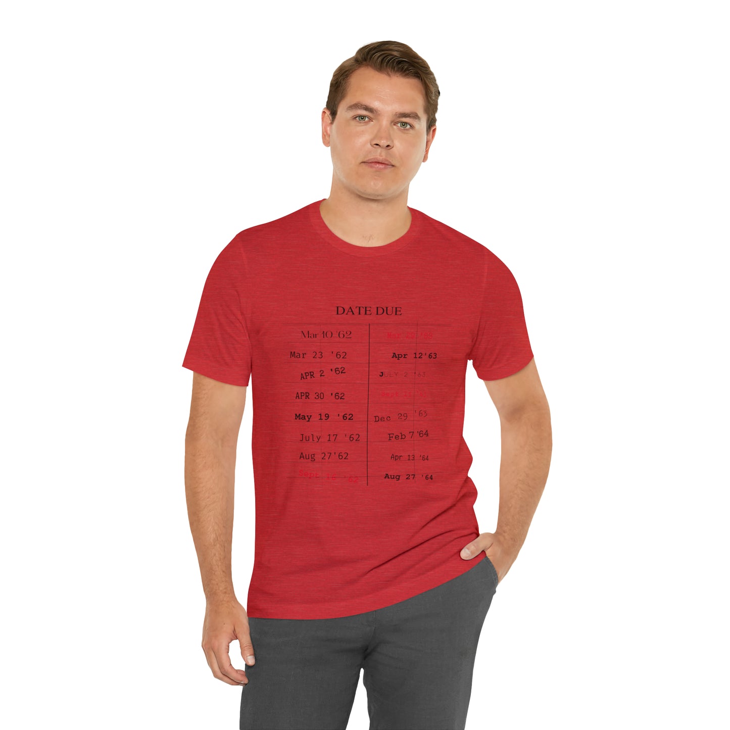 Date Due Library Checkout Overdue Teacher Read Reading Love Little Retro Vintage Nostalgia Short-Sleeve Unisex T-Shirt