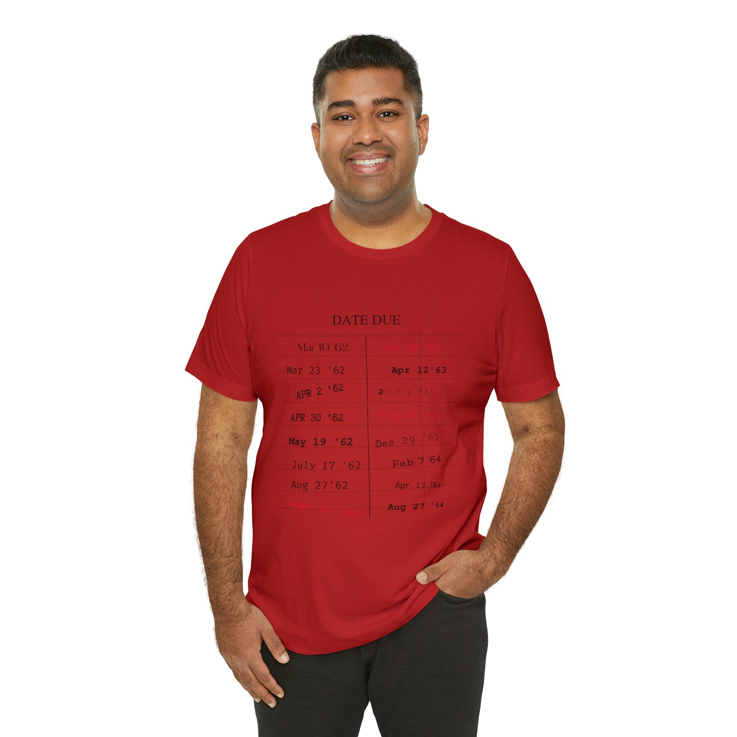 Date Due Library Checkout Overdue Teacher Read Reading Love Little Retro Vintage Nostalgia Short-Sleeve Unisex T-Shirt