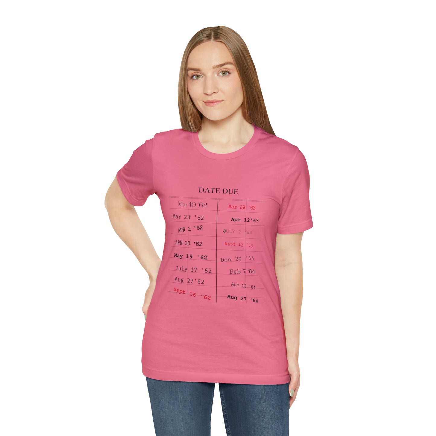Date Due Library Checkout Overdue Teacher Read Reading Love Little Retro Vintage Nostalgia Short-Sleeve Unisex T-Shirt