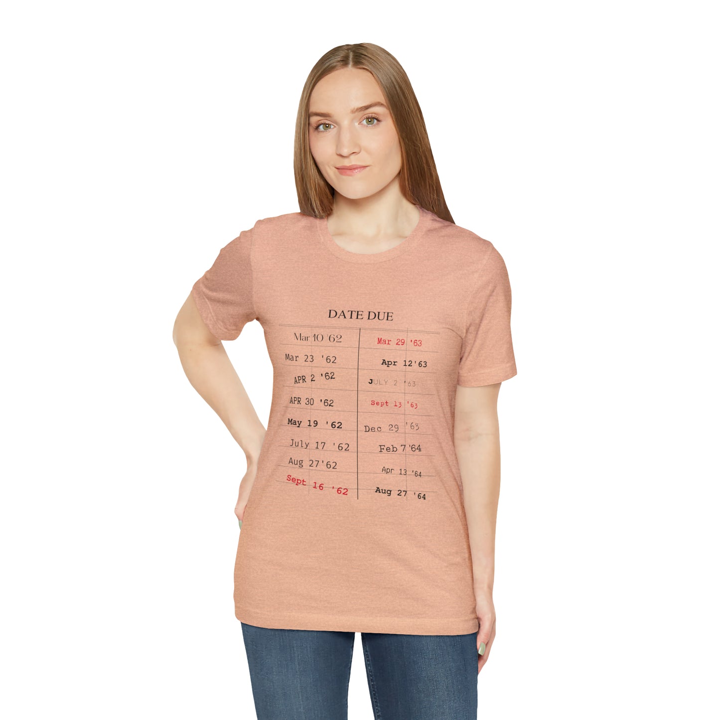 Date Due Library Checkout Overdue Teacher Read Reading Love Little Retro Vintage Nostalgia Short-Sleeve Unisex T-Shirt
