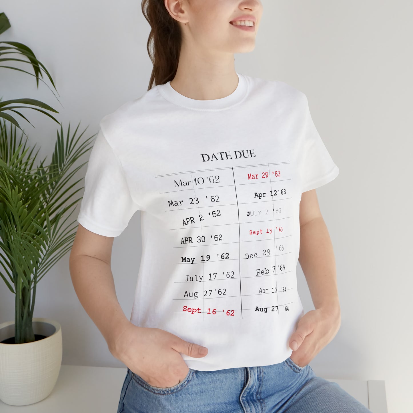 Date Due Library Checkout Overdue Teacher Read Reading Love Little Retro Vintage Nostalgia Short-Sleeve Unisex T-Shirt