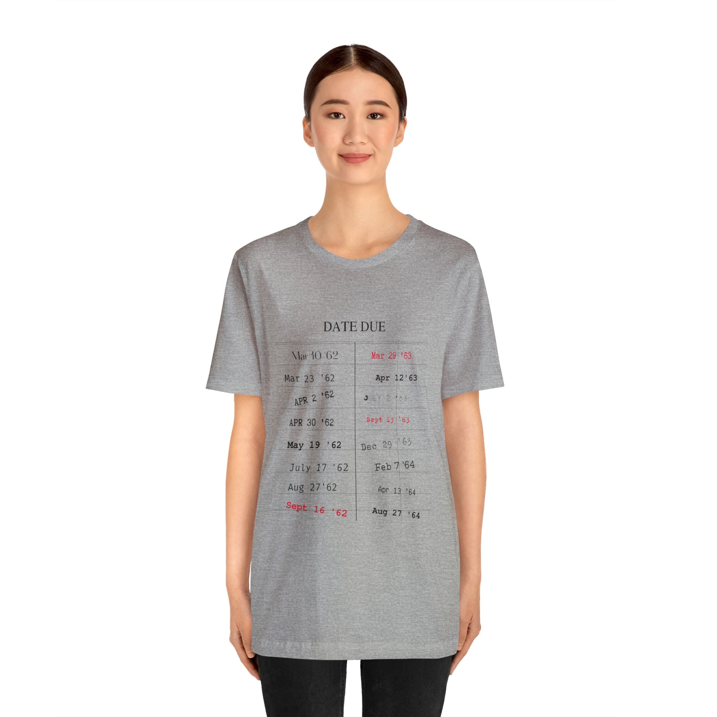 Date Due Library Checkout Overdue Teacher Read Reading Love Little Retro Vintage Nostalgia Short-Sleeve Unisex T-Shirt