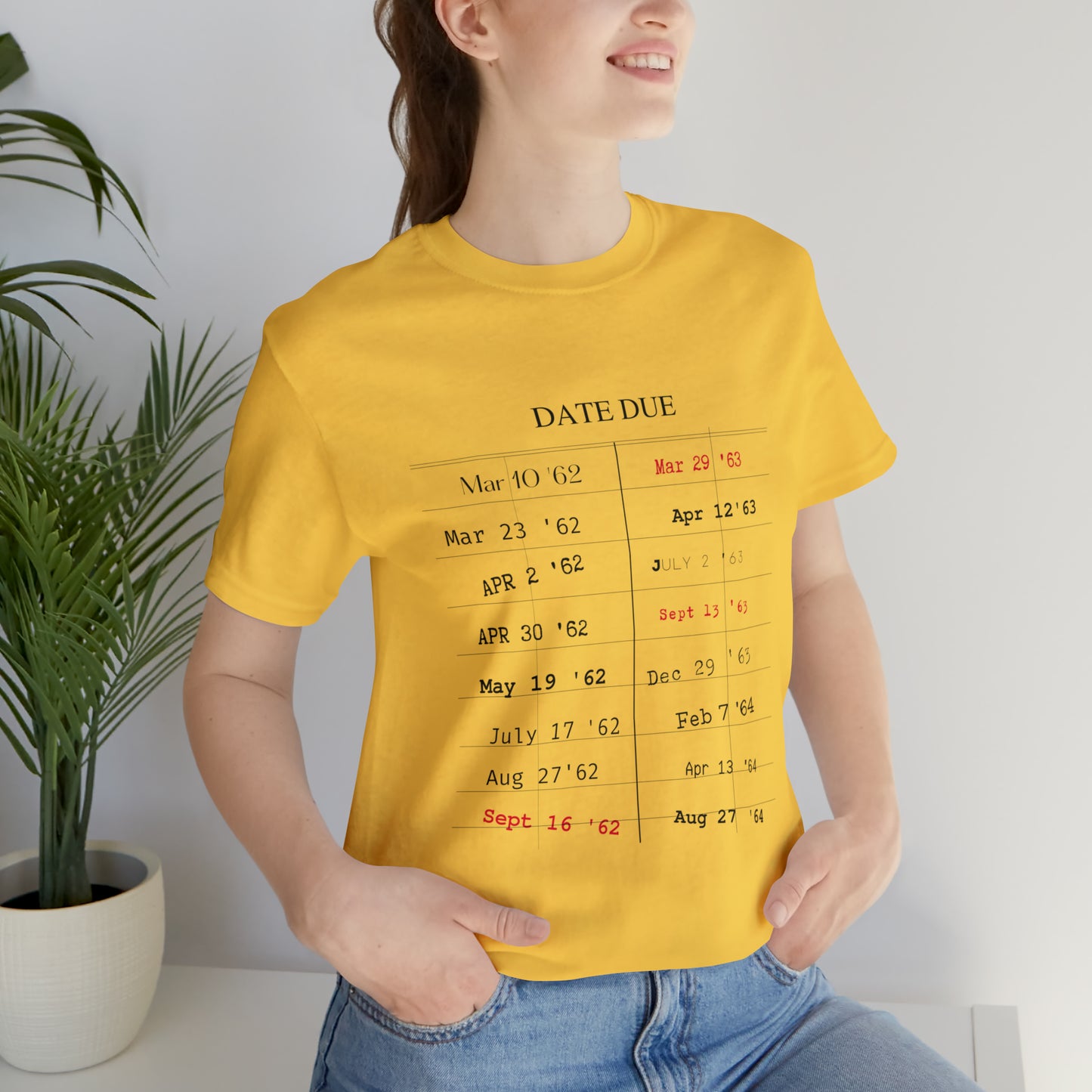 Date Due Library Checkout Overdue Teacher Read Reading Love Little Retro Vintage Nostalgia Short-Sleeve Unisex T-Shirt