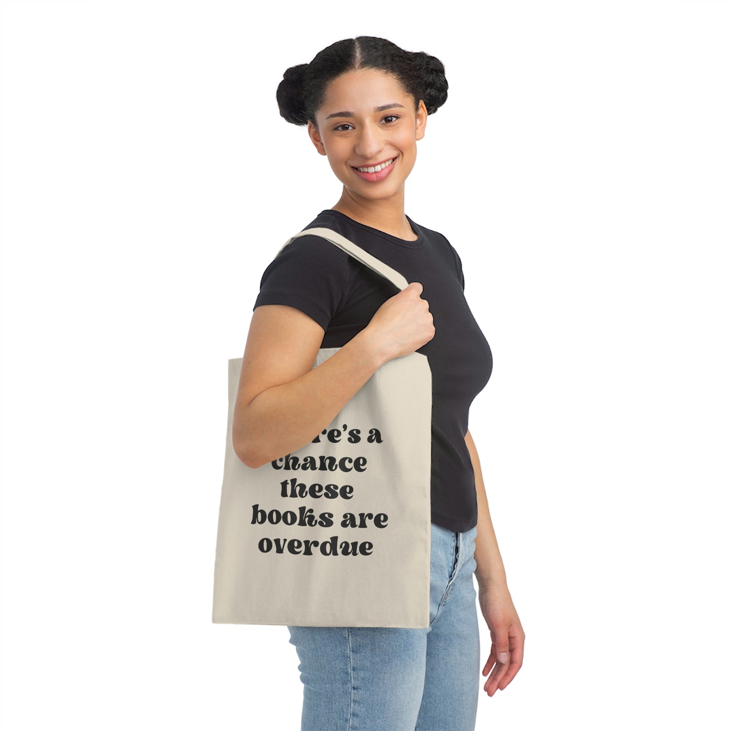 Funny Library Tote, Canvas Tote Bag, 15.75x15.25