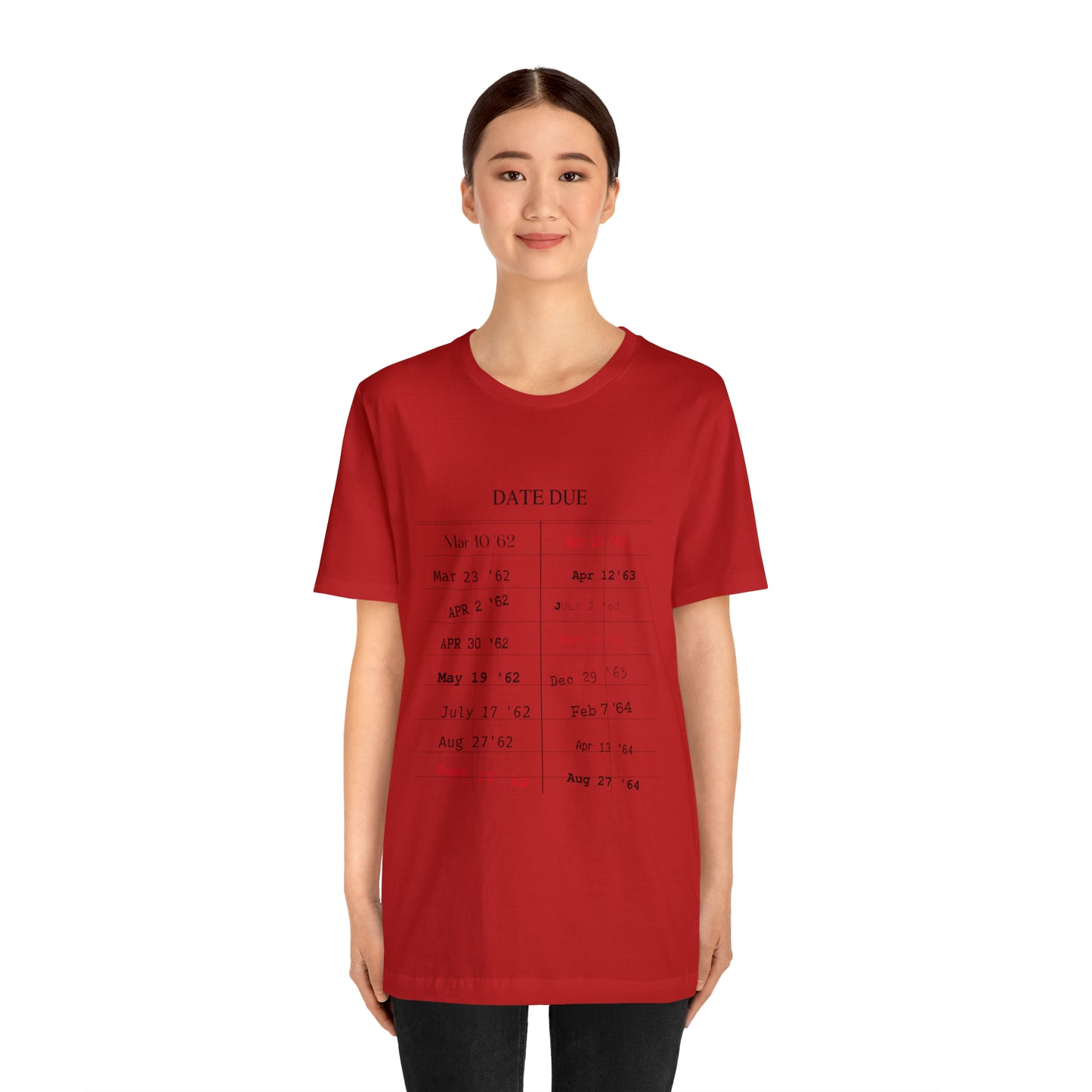Date Due Library Checkout Overdue Teacher Read Reading Love Little Retro Vintage Nostalgia Short-Sleeve Unisex T-Shirt