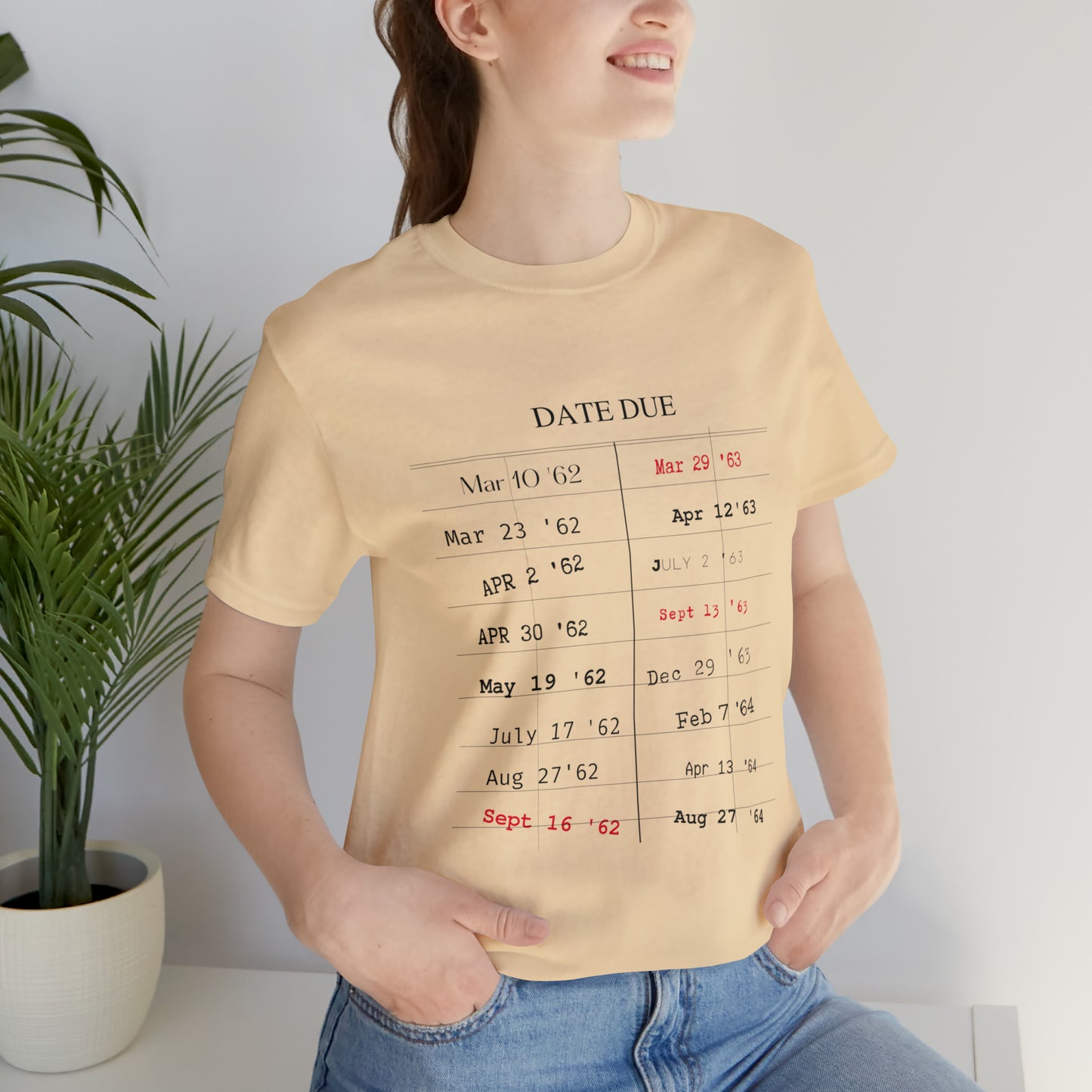 Date Due Library Checkout Overdue Teacher Read Reading Love Little Retro Vintage Nostalgia Short-Sleeve Unisex T-Shirt