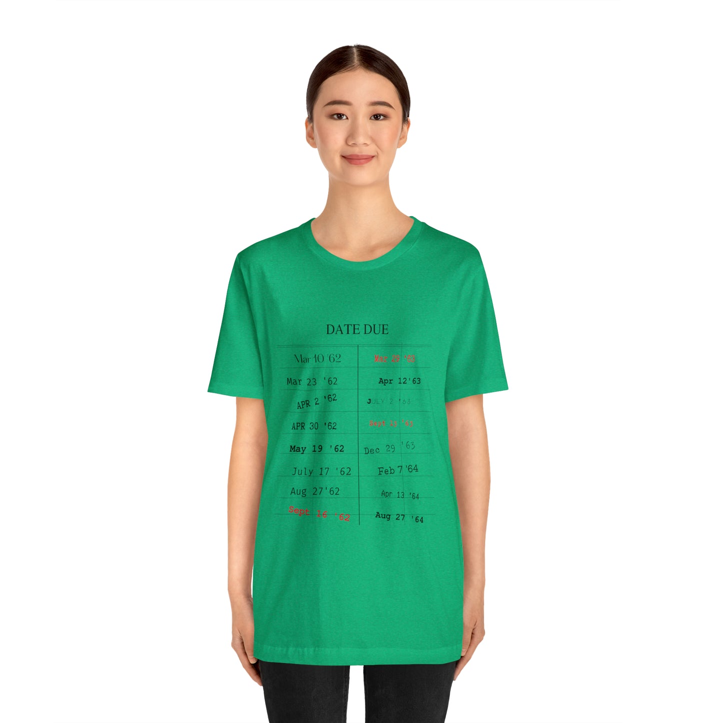 Date Due Library Checkout Overdue Teacher Read Reading Love Little Retro Vintage Nostalgia Short-Sleeve Unisex T-Shirt