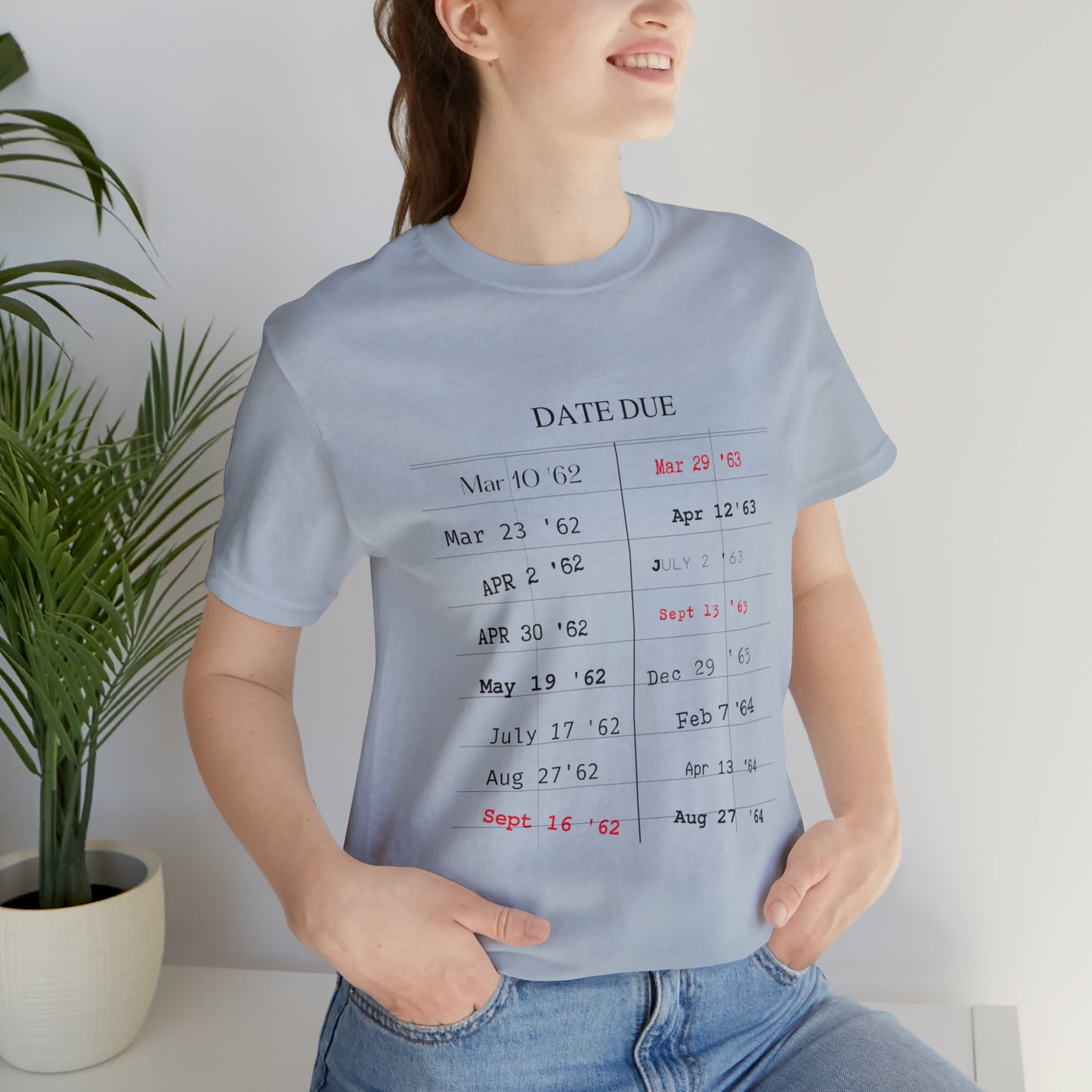 Date Due Library Checkout Overdue Teacher Read Reading Love Little Retro Vintage Nostalgia Short-Sleeve Unisex T-Shirt