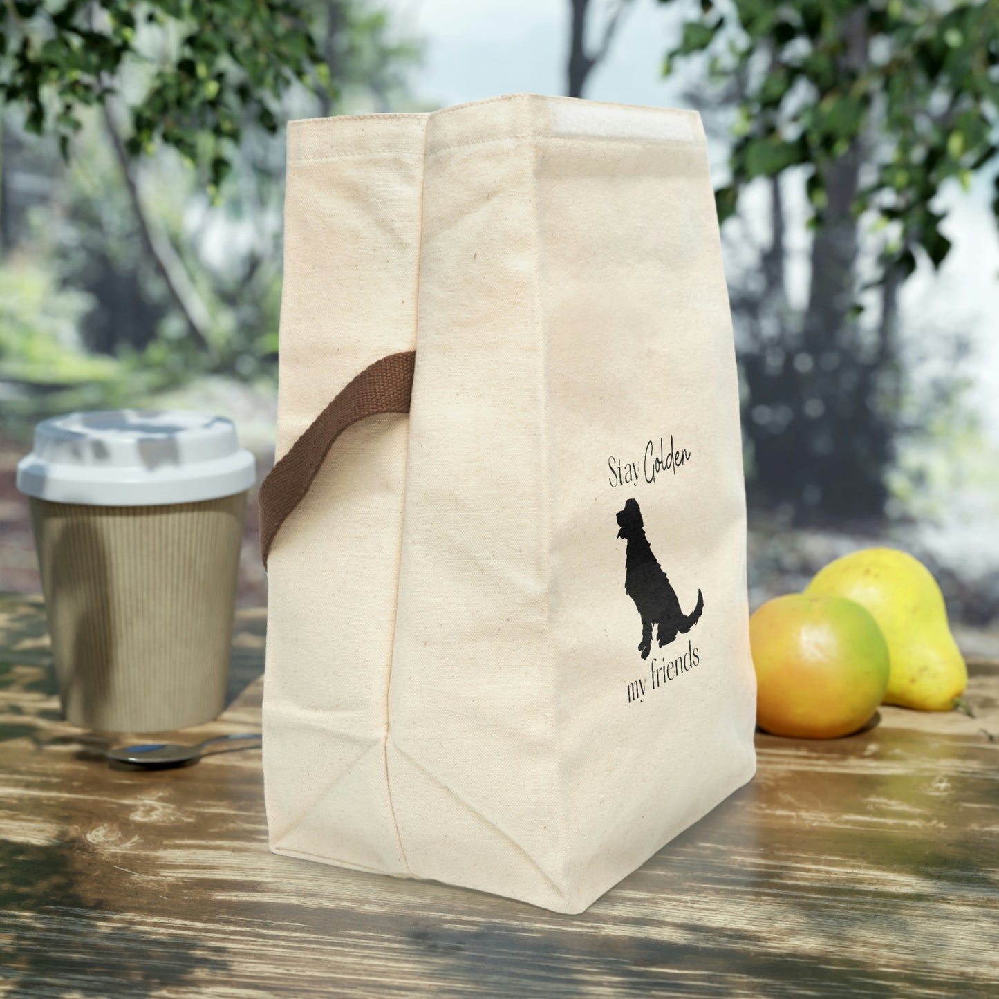 Golden Retriever Canvas Lunch Bag With Strap, Golden mom, Gift for Mom, Mothers Day