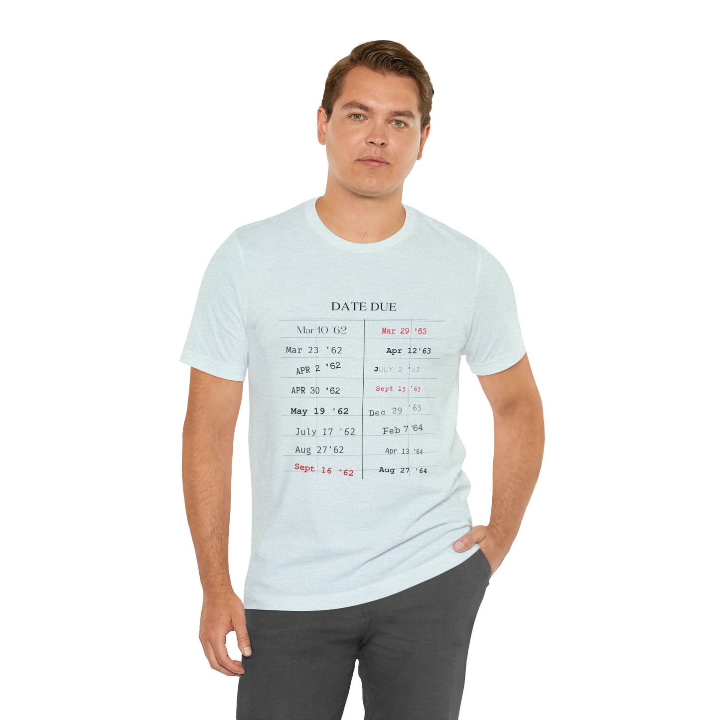Date Due Library Checkout Overdue Teacher Read Reading Love Little Retro Vintage Nostalgia Short-Sleeve Unisex T-Shirt