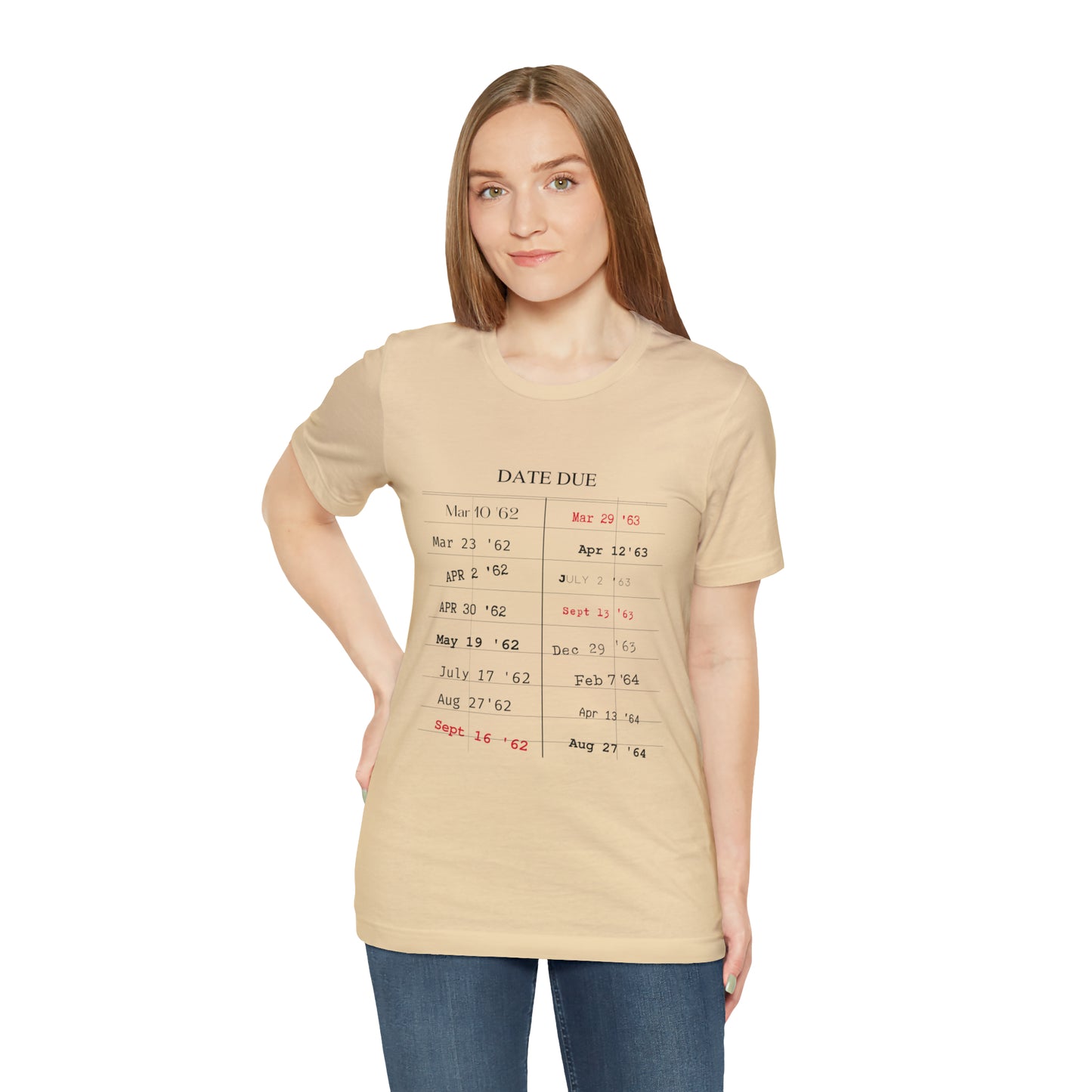 Date Due Library Checkout Overdue Teacher Read Reading Love Little Retro Vintage Nostalgia Short-Sleeve Unisex T-Shirt