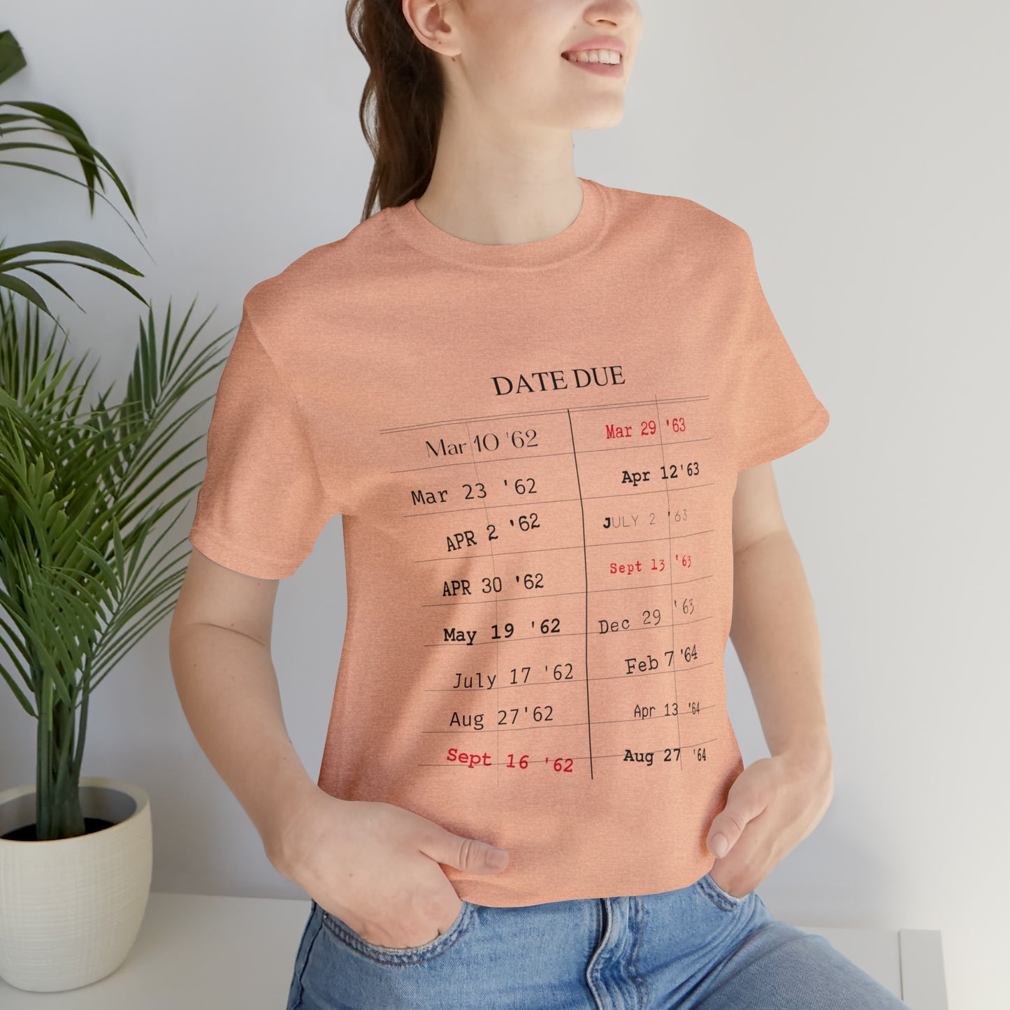Date Due Library Checkout Overdue Teacher Read Reading Love Little Retro Vintage Nostalgia Short-Sleeve Unisex T-Shirt