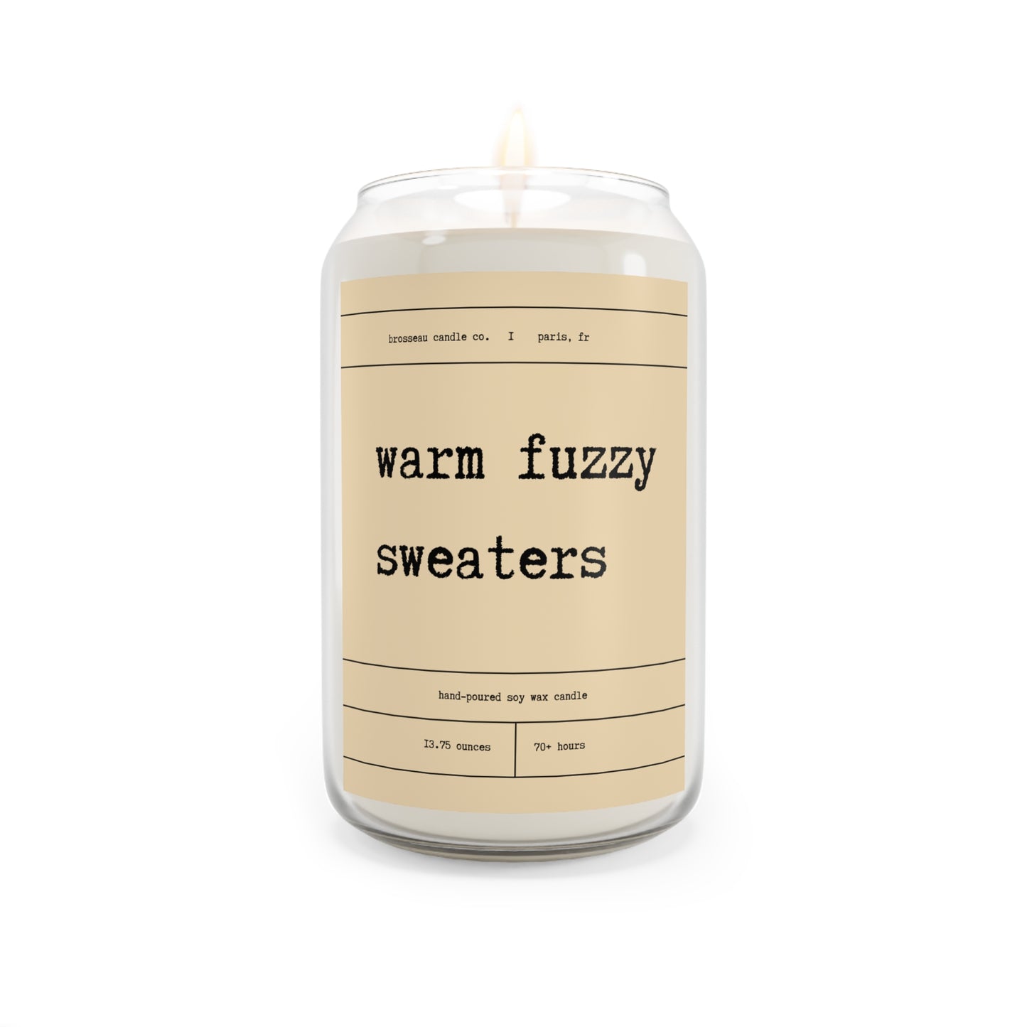 Warm fuzzy sweaters Scented Candle, Fall Candle, Autumn Candle, Soy Wax, 13.75oz