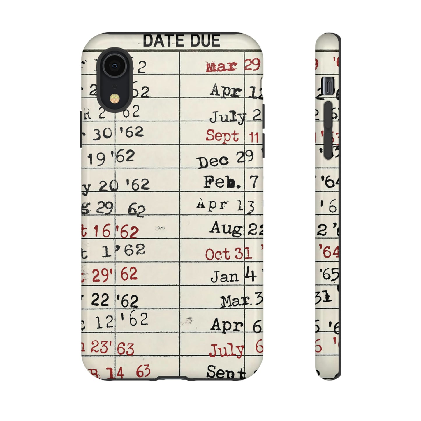 Vintage Library Due Date Card Tough Cases for Mobile Phones