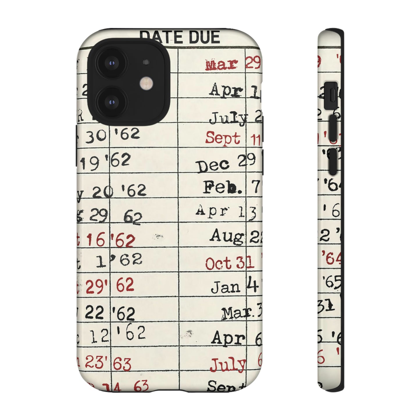 Vintage Library Due Date Card Tough Cases for Mobile Phones