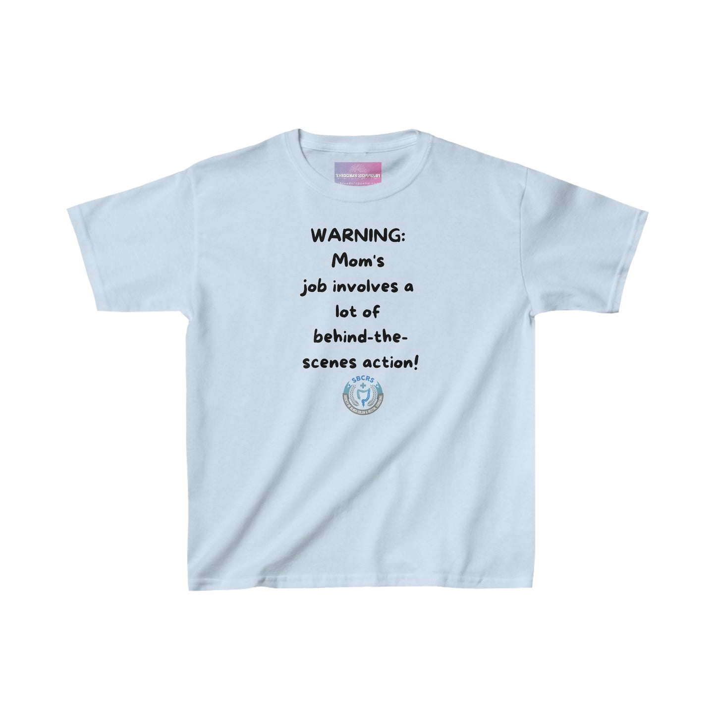 Warning - My Mom's Job Involves A Lot of Behind-the-Scenes Action, Kids Heavy Cotton Tee