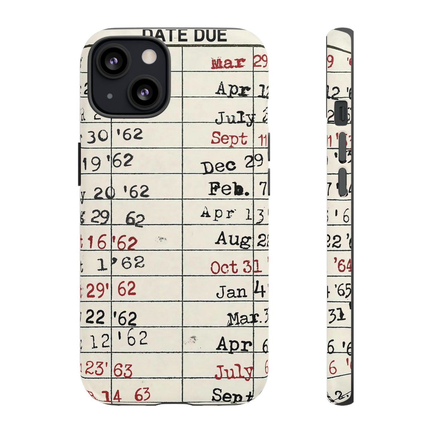 Vintage Library Due Date Card Tough Cases for Mobile Phones