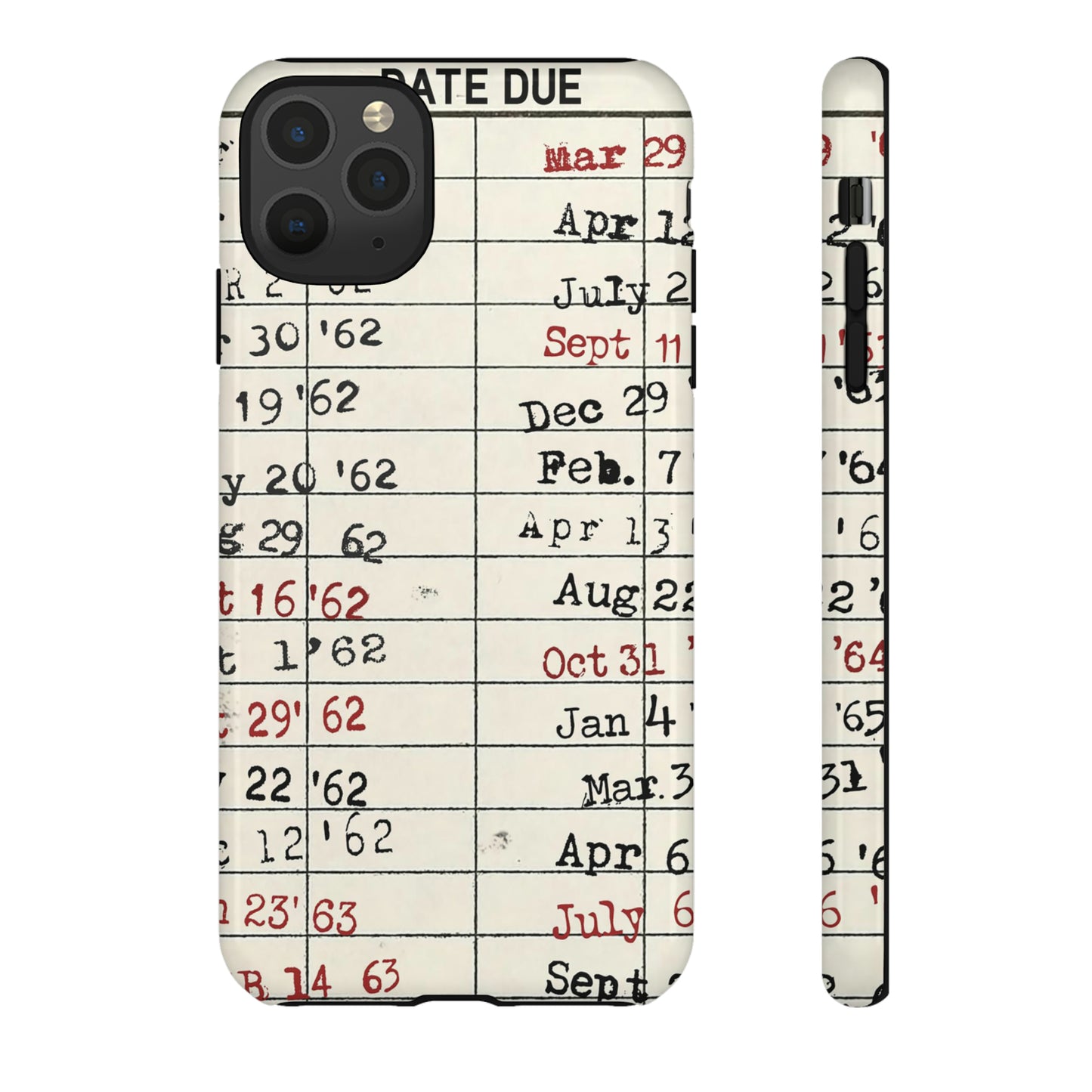 Vintage Library Due Date Card Tough Cases for Mobile Phones