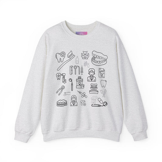 Dental Doodle Drawing Sweatshirt, Gift for Dentist, Dental Hygenist Gift, Dental Gift