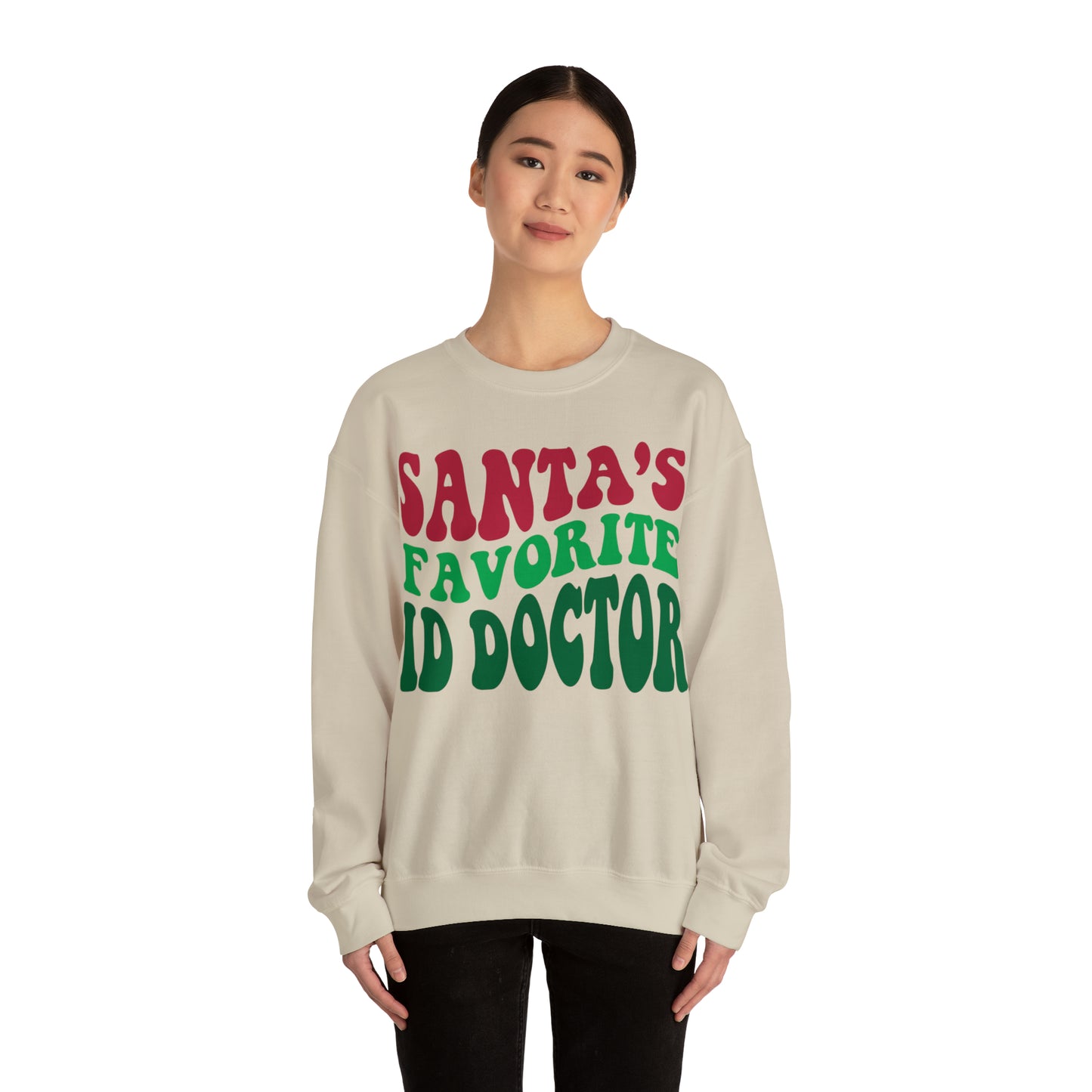 Santas Favorite ID Doctor, Infectious Disease Sweatshirt,  Sweatshirt, Unisex Heavy Blend Sweater, Gift for mom, Gift for dad, Christmas gift, lab tech