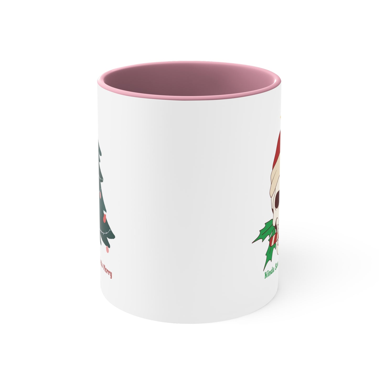 Kinda Scary Kindsa Merry Mug, Funny Christmas Mugt, Cute Spooky Season Mug, Custom Christmas Skeleton Mug, Accent Coffee Mug, 11oz, 4 colors