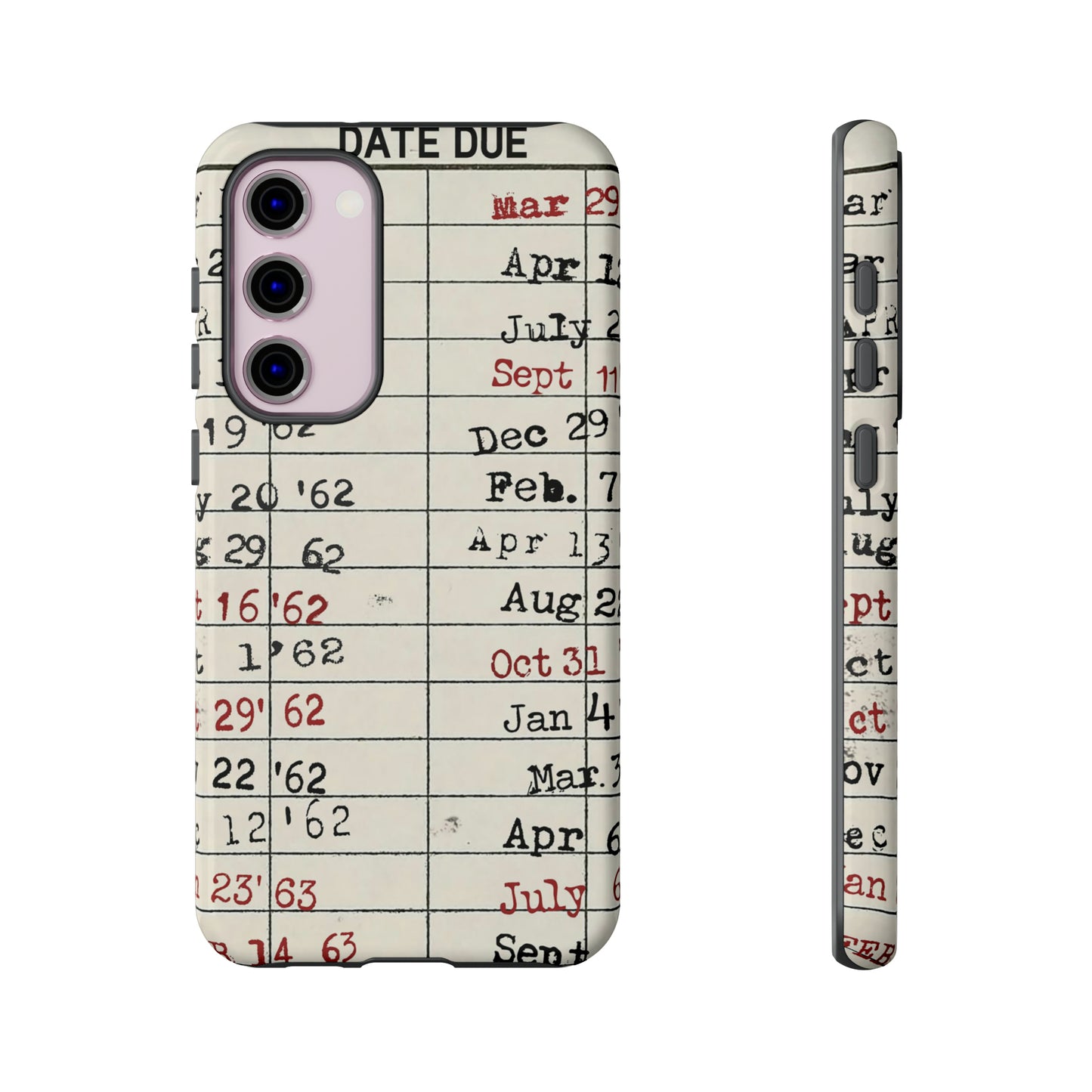 Vintage Library Due Date Card Tough Cases for Mobile Phones