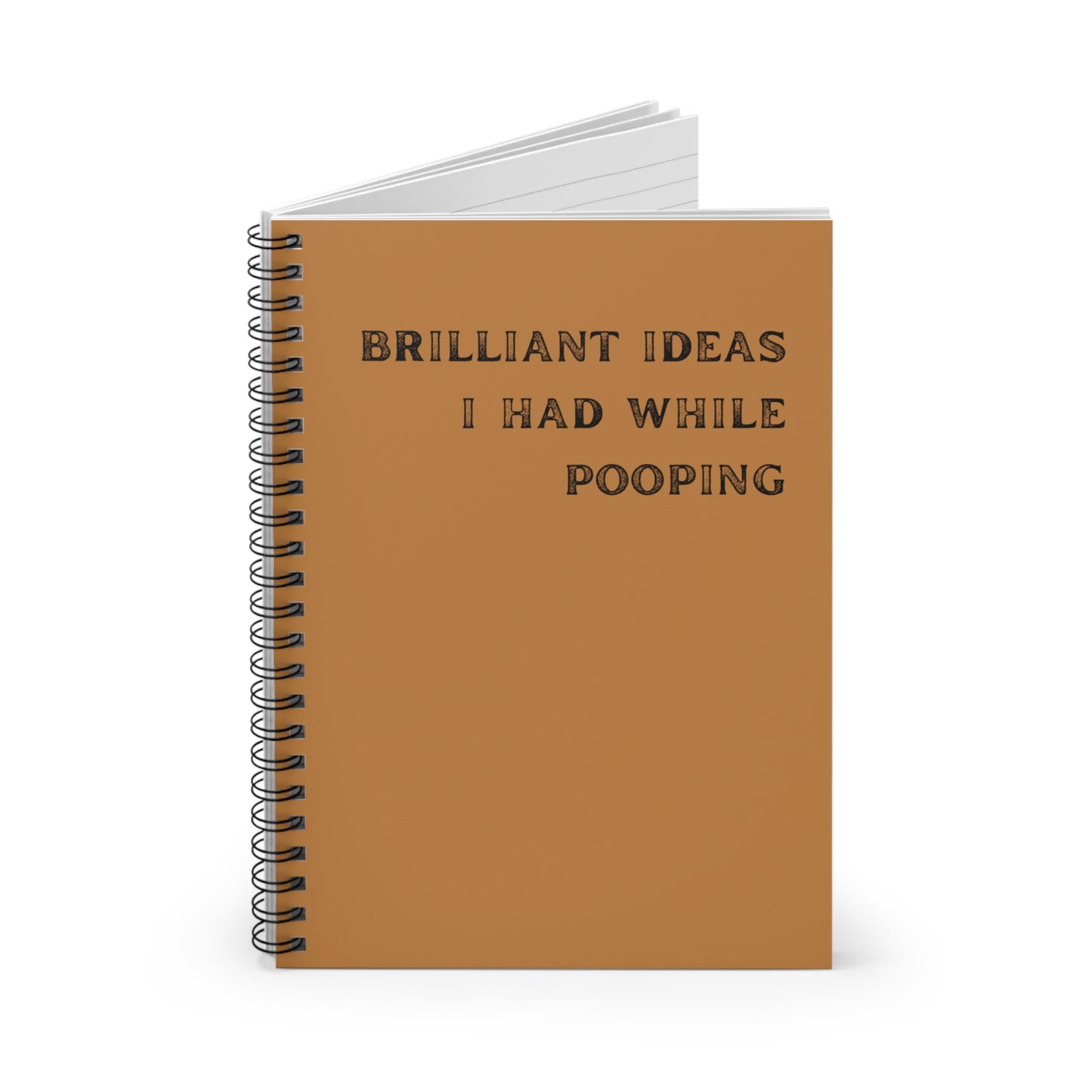 Funny Notebook, Brilliant Ideas I Had While Pooping, notebook, spiral, retirement, boss gift, early retirement, birthday gift