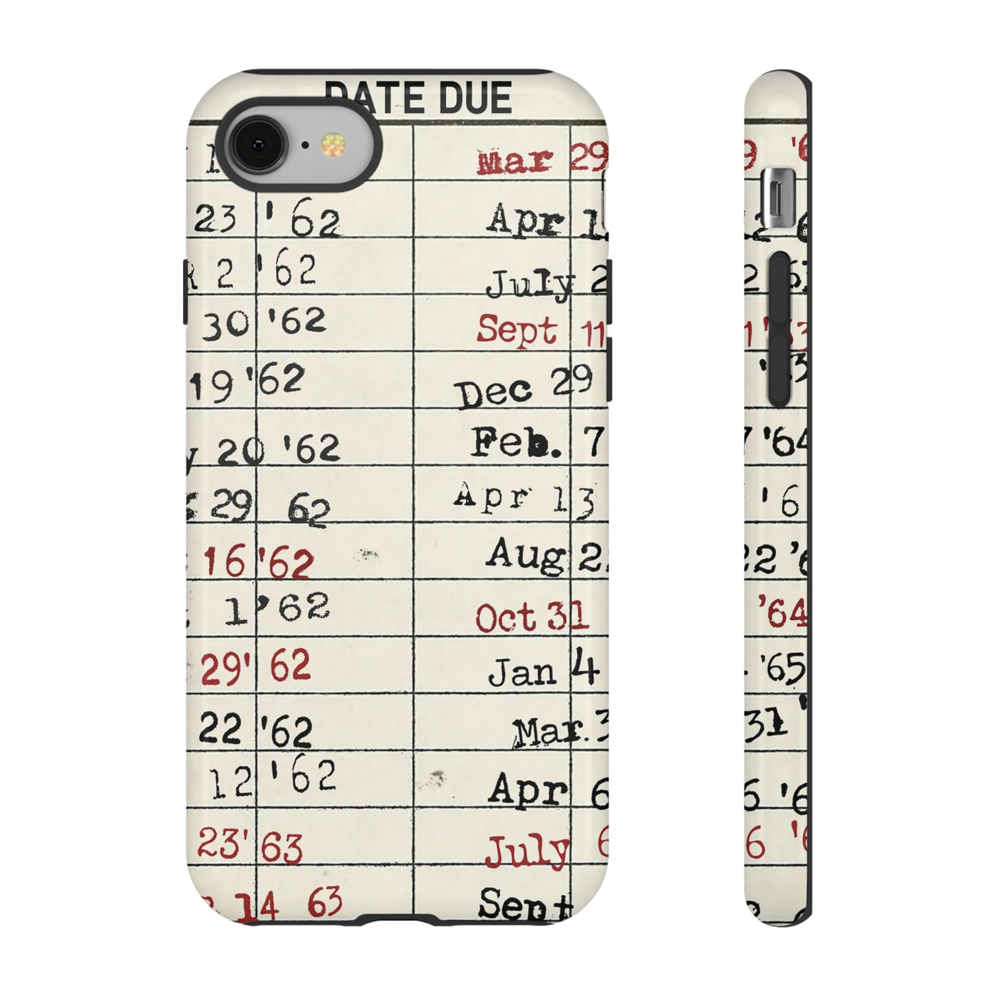 Vintage Library Due Date Card Tough Cases for Mobile Phones