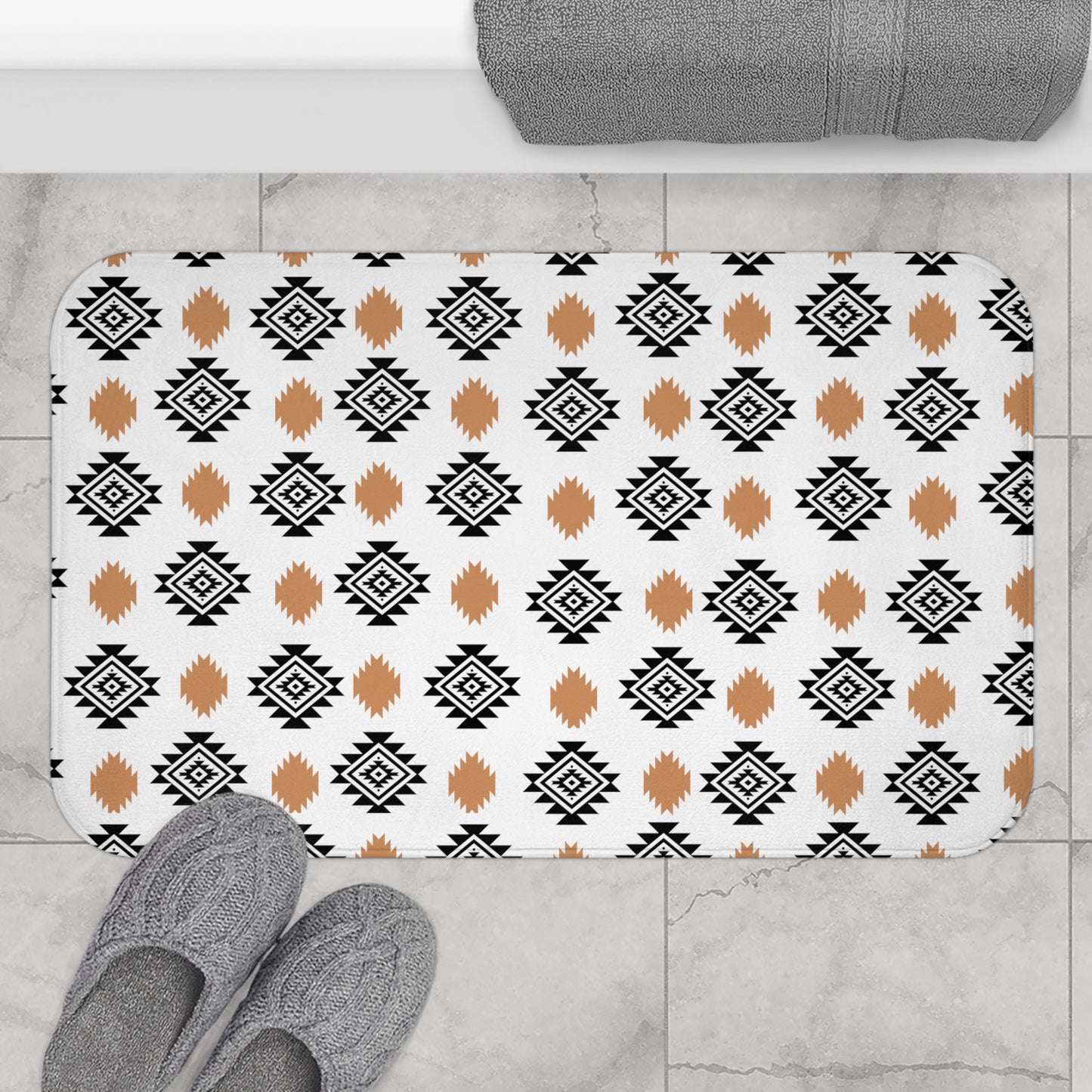 Modern Aztec Bath Mat, Southwest, Western, Cowgirl, Cowboy Bathroom. boho shower, Bath Mat, western