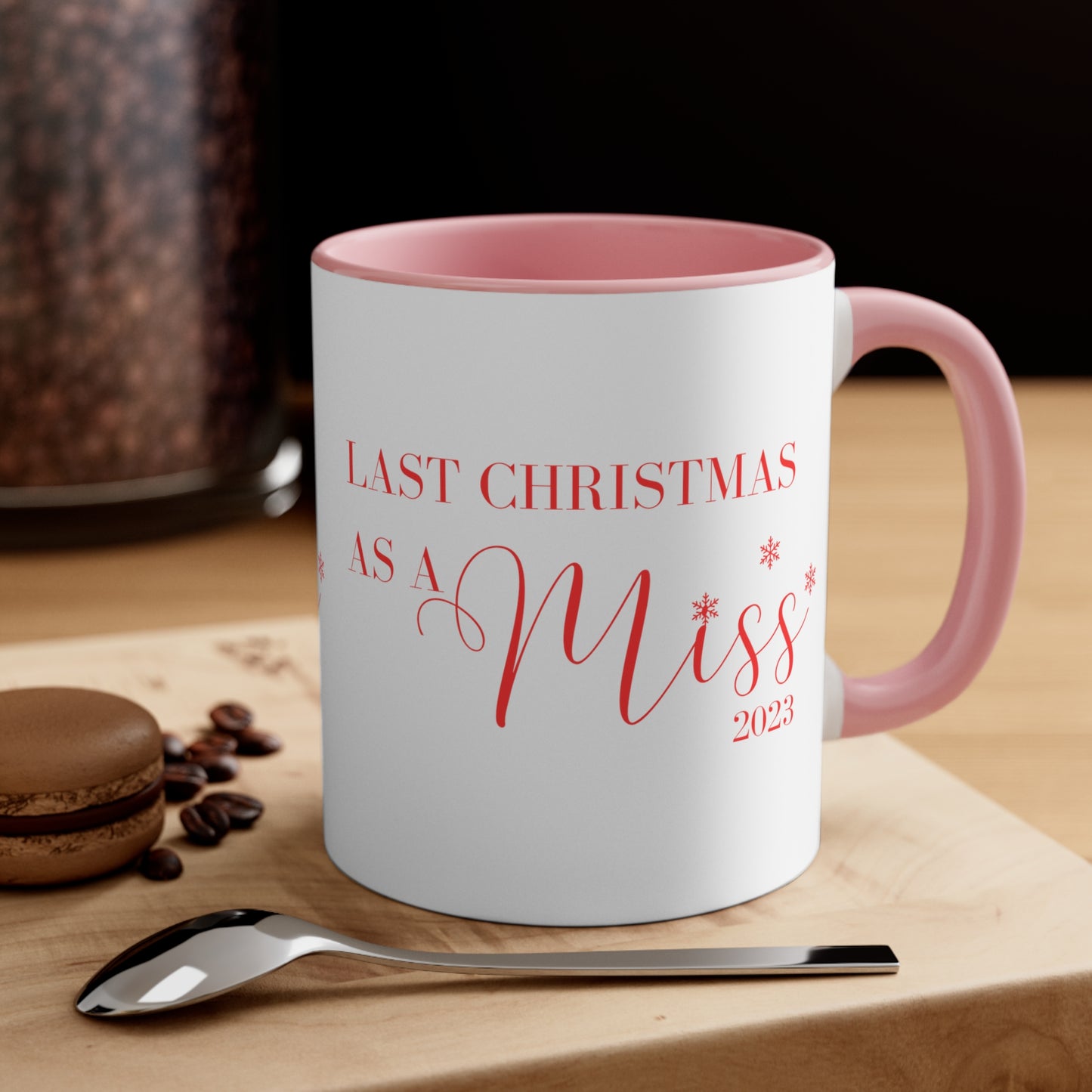 Last Christmas As A Miss Mug, coffee mug, tea mug, engagement gift, gift for bride, Mug, 11oz, 5 colors