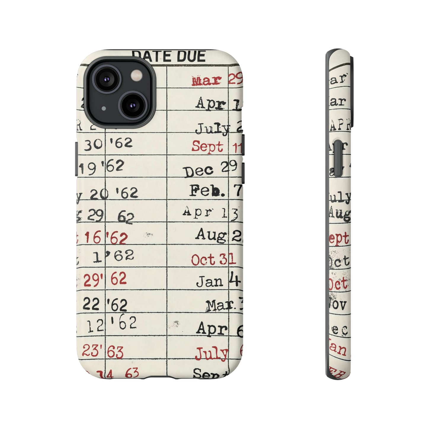 Vintage Library Due Date Card Tough Cases for Mobile Phones