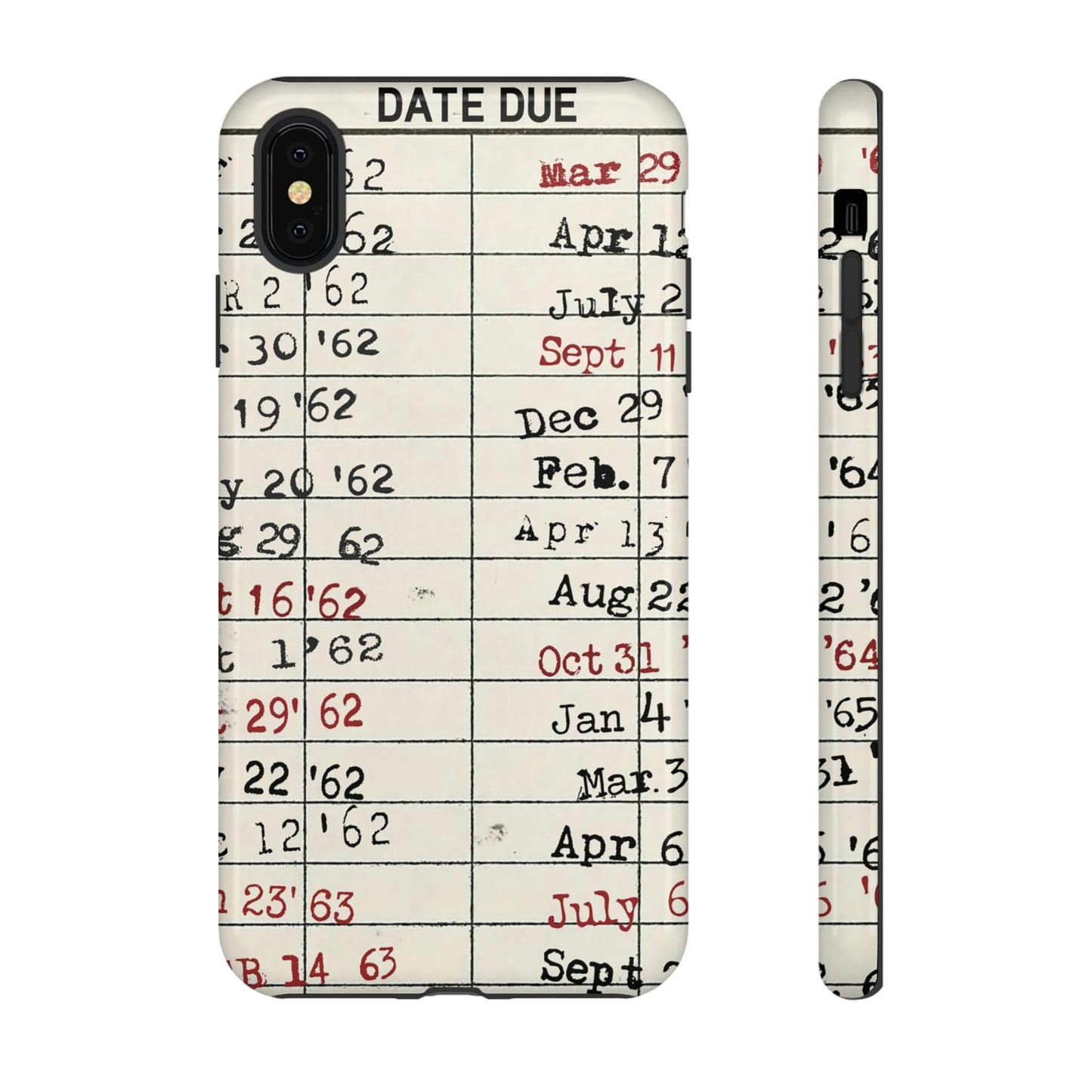 Vintage Library Due Date Card Tough Cases for Mobile Phones