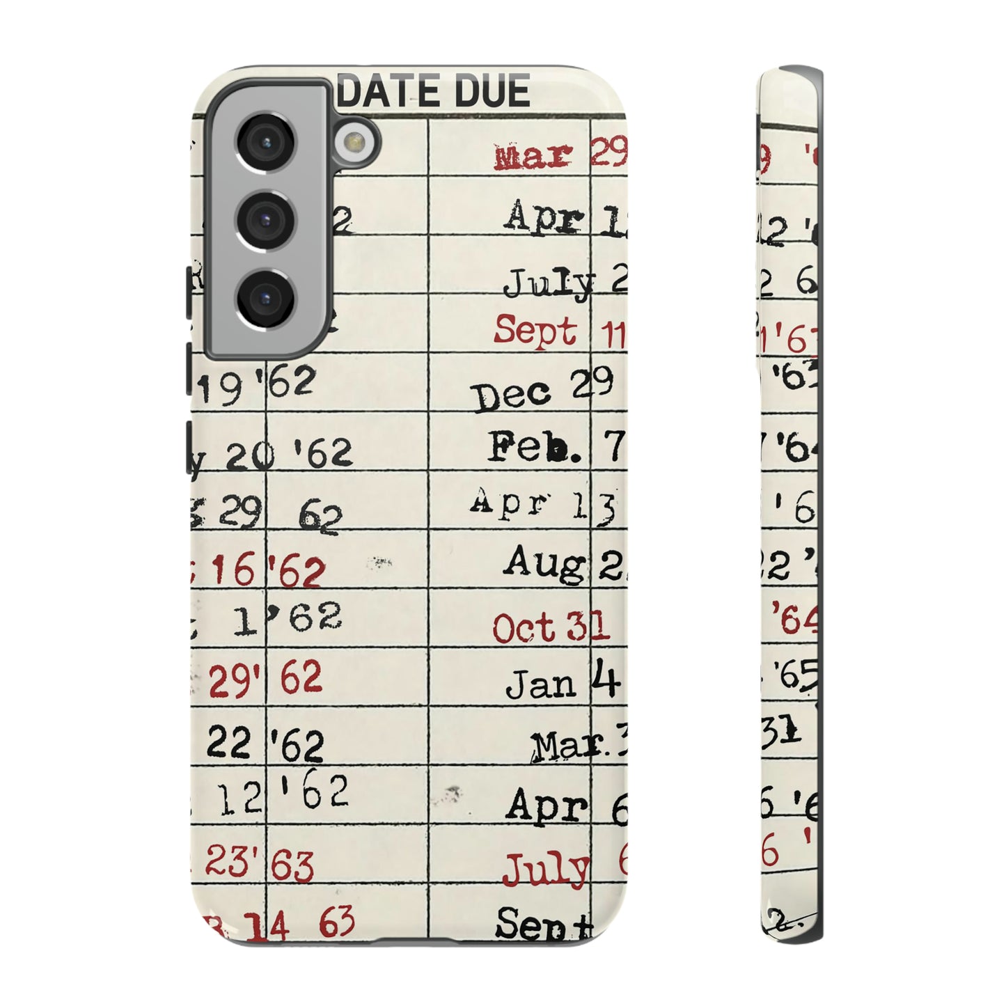 Vintage Library Due Date Card Tough Cases for Mobile Phones