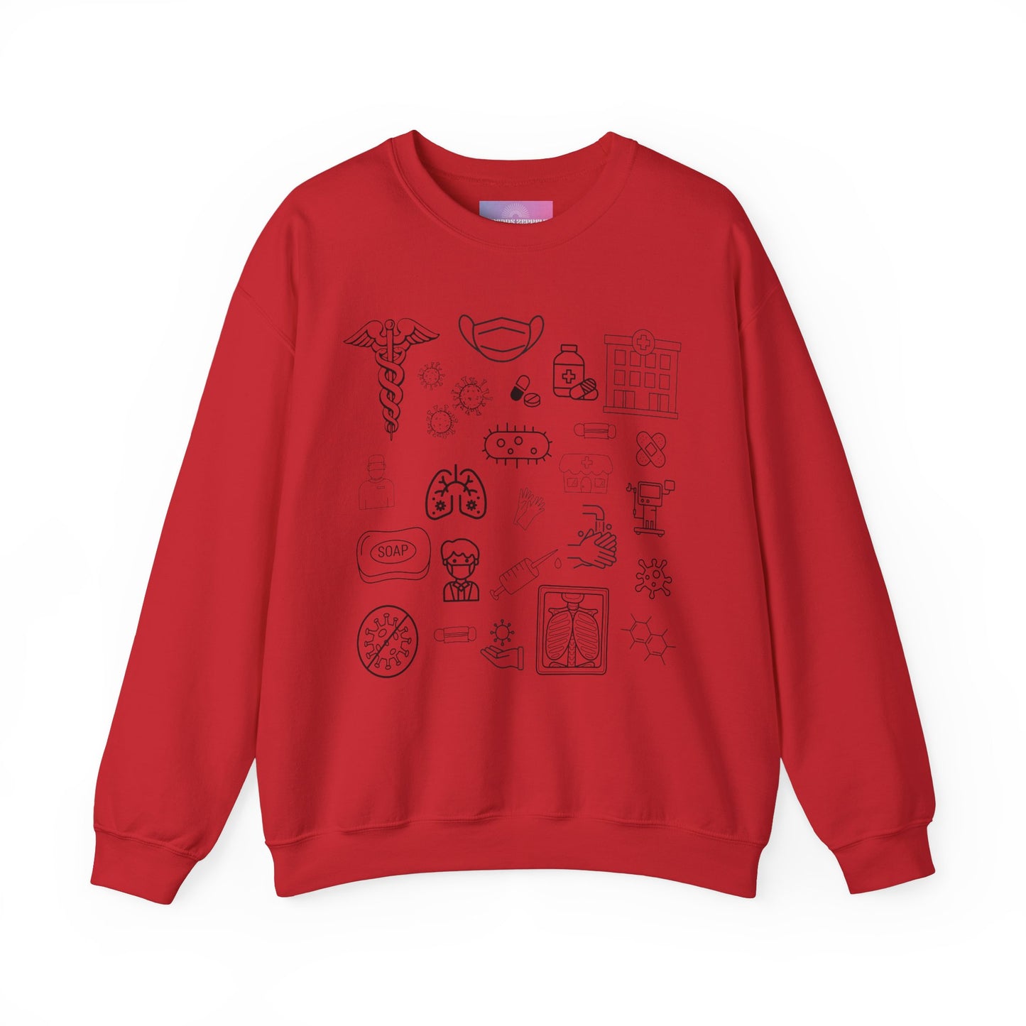 Infectious Disease Doodle Drawing Sweatshirt, Gift for ID Doctor, Microbiology, Epidemiology, Public Health, ID Specialist