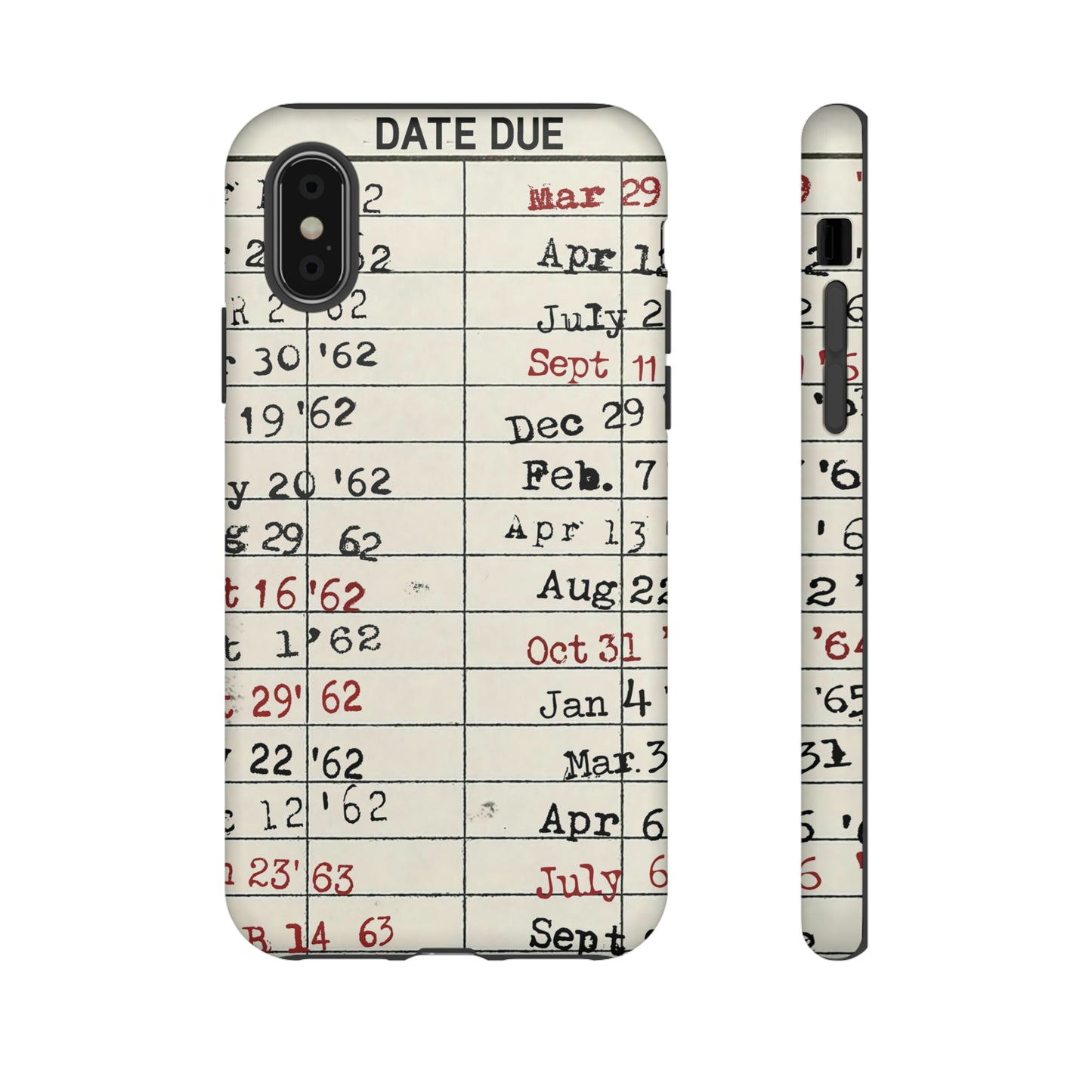 Vintage Library Due Date Card Tough Cases for Mobile Phones