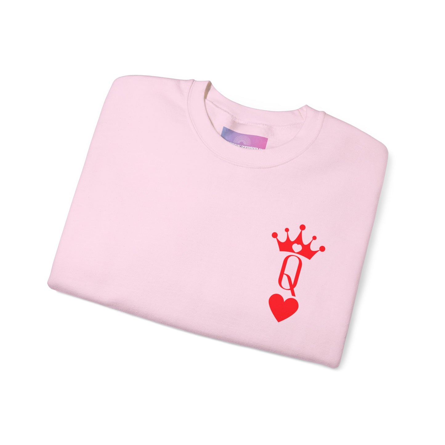 Queen of Hearts Crewneck Sweatshirt, Retro Heart Card Sweatshirt, Vintage Valentines Day Sweater, Royal Design, Cute Valentines Day Shirt