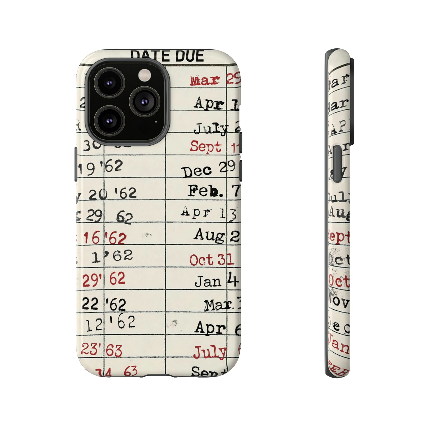 Vintage Library Due Date Card Tough Cases for Mobile Phones